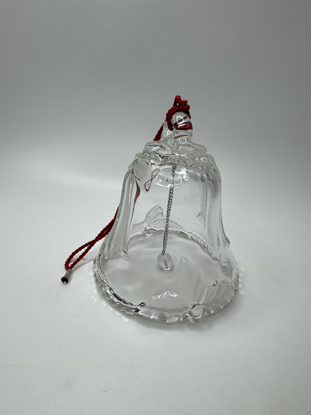 Vintage Mikasa Crystal Christmas Bell Ornament PF26 Working Bell Holiday Bows