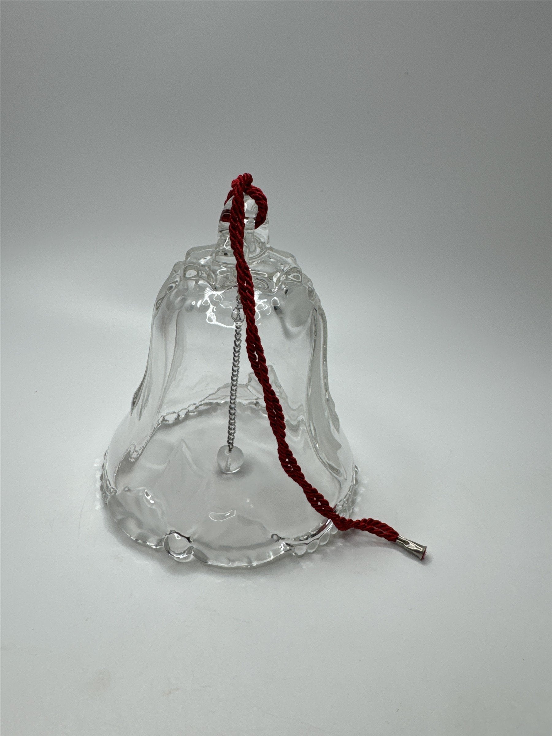 Vintage Mikasa Crystal Christmas Bell Ornament PF26 Working Bell Holiday Bows