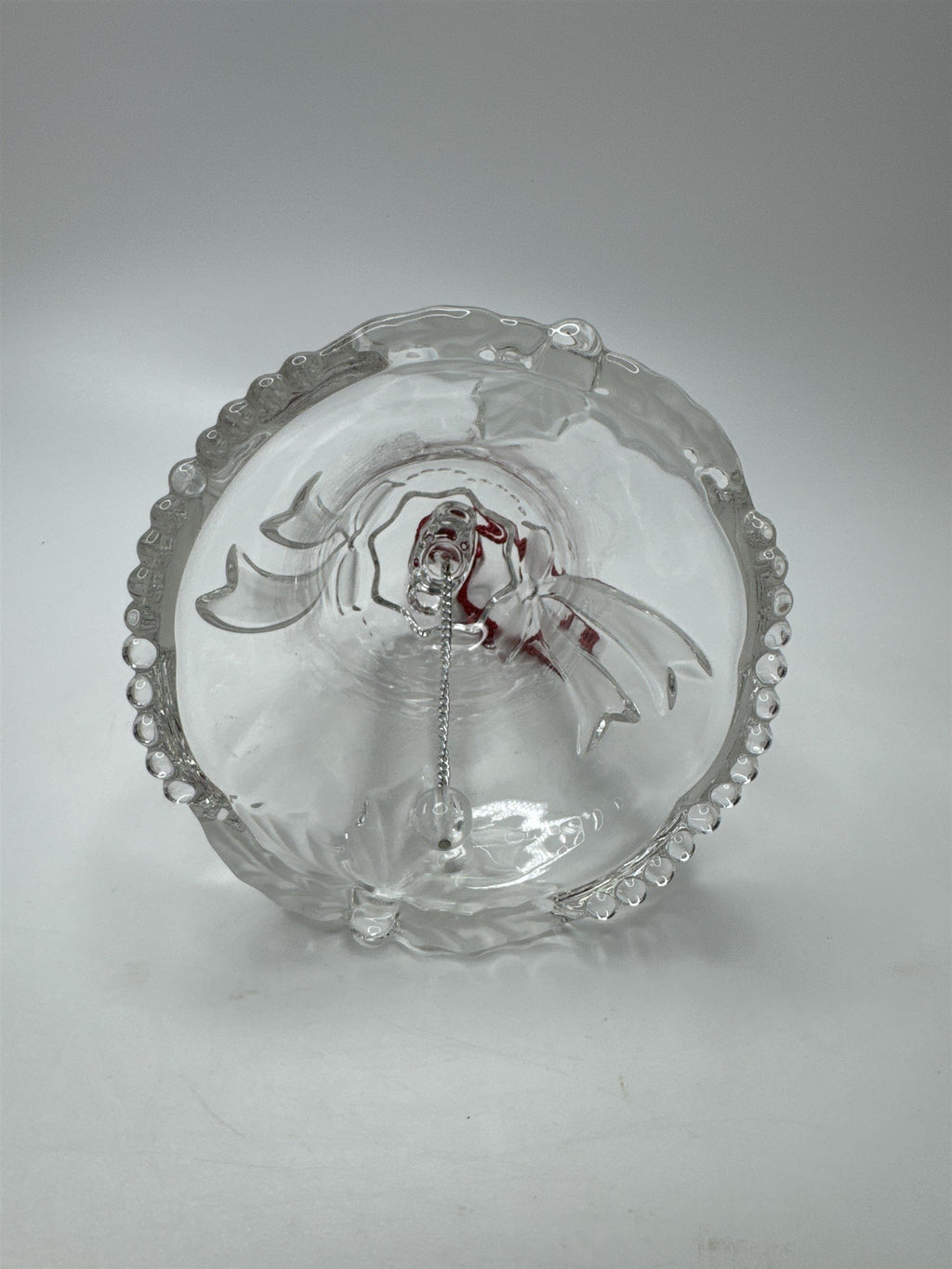 Vintage Mikasa Crystal Christmas Bell Ornament PF26 Working Bell Holiday Bows