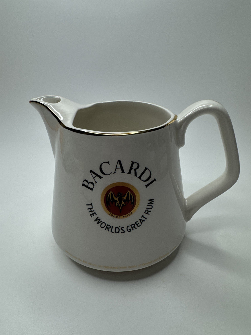 Vintage Bacardi The World's Great Rum Ceramic Crazed Pitcher/Jug/Decanter
