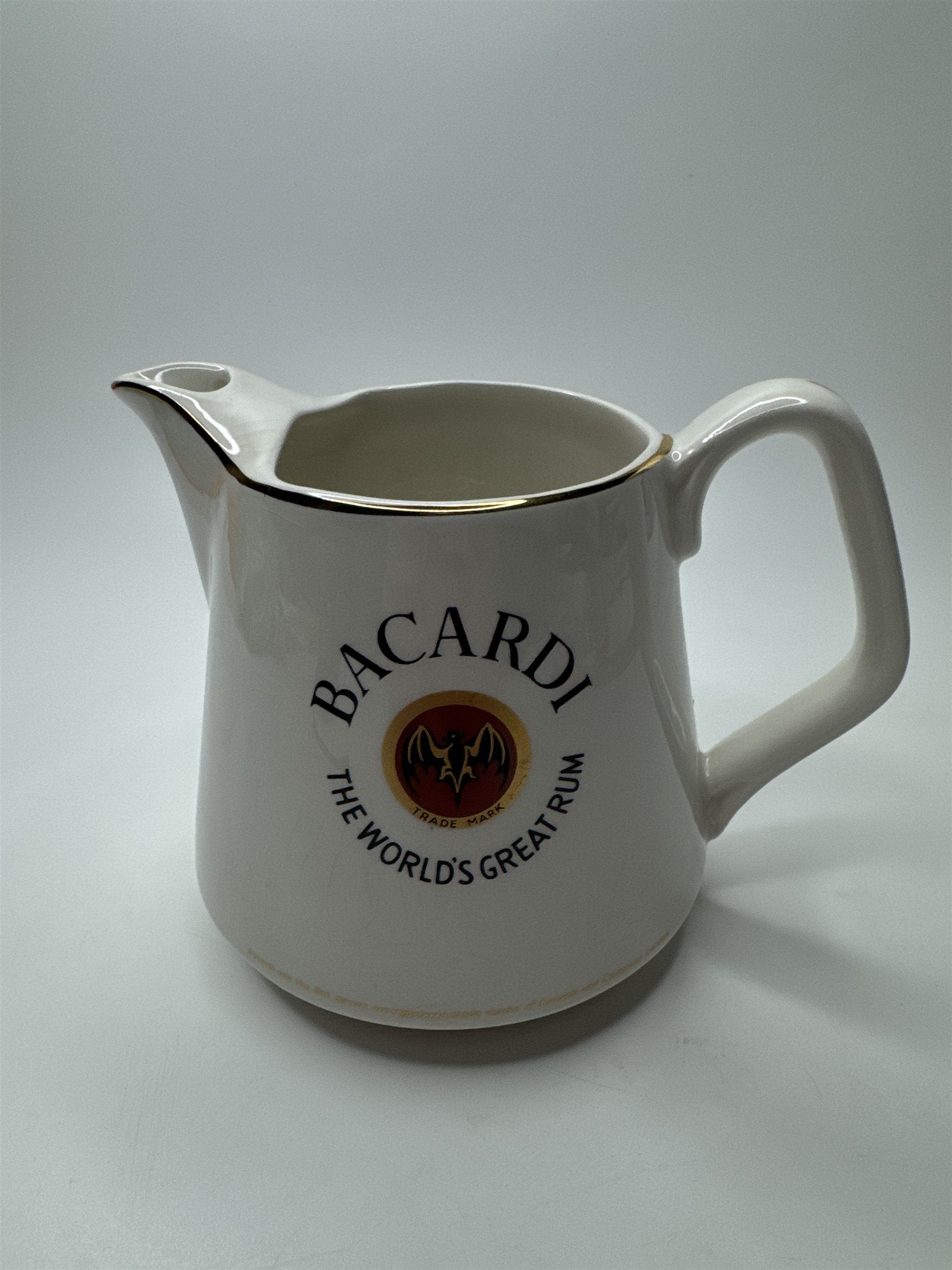 Vintage Bacardi The World's Great Rum Ceramic Crazed Pitcher/Jug/Decanter
