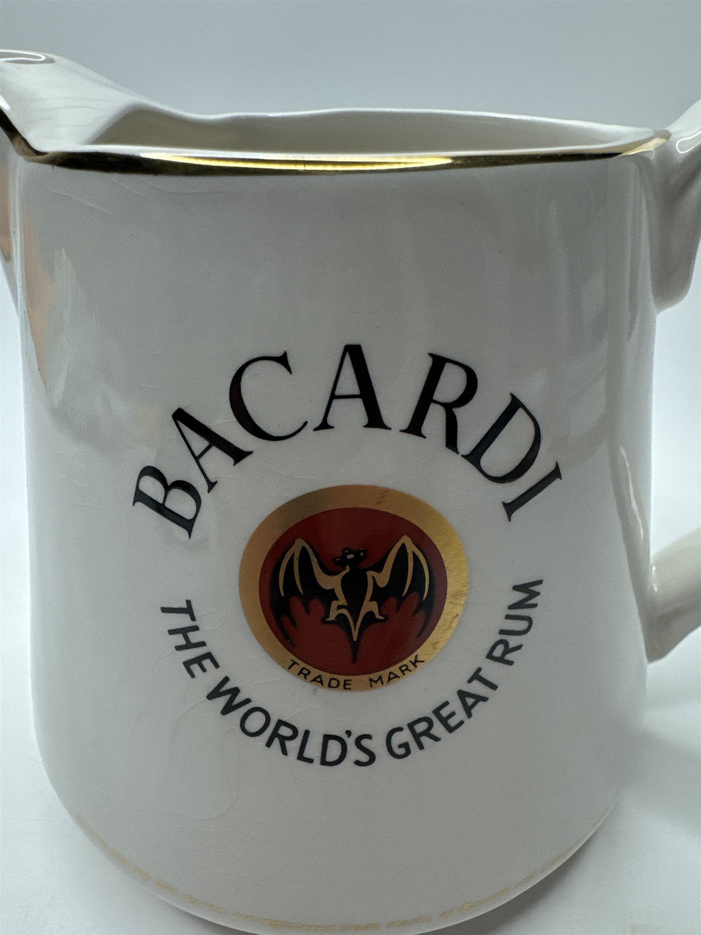 Vintage Bacardi The World's Great Rum Ceramic Crazed Pitcher/Jug/Decanter