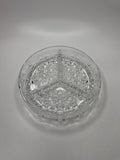 Vintage Clear Glass Divided Dish Daisy and Button Pattern Depression Glass Dish