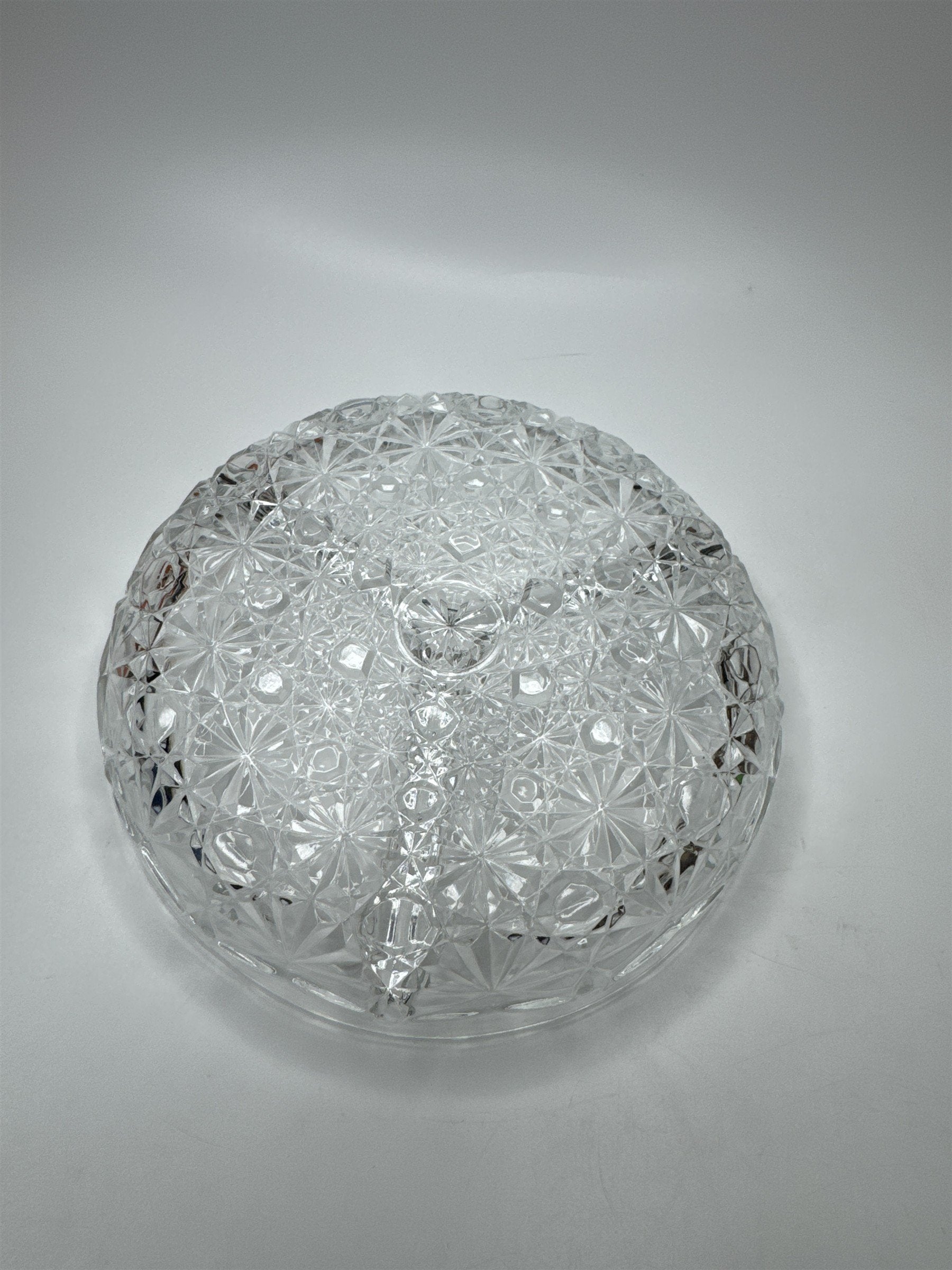 Vintage Clear Glass Divided Dish Daisy and Button Pattern Depression Glass Dish