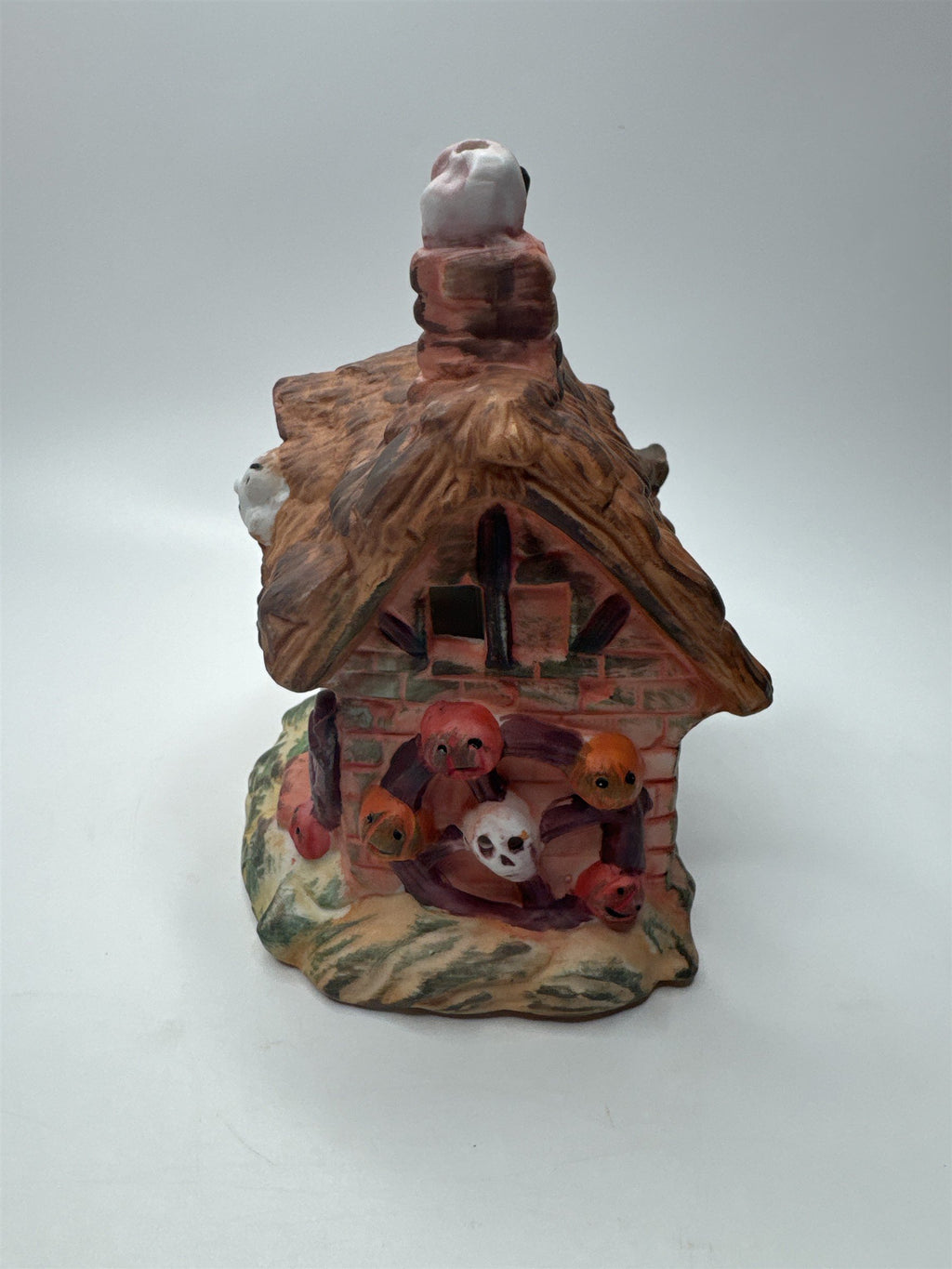 Vintage Porcelain Haunted House Spooky Jack-O-Lantern Witch's Village House