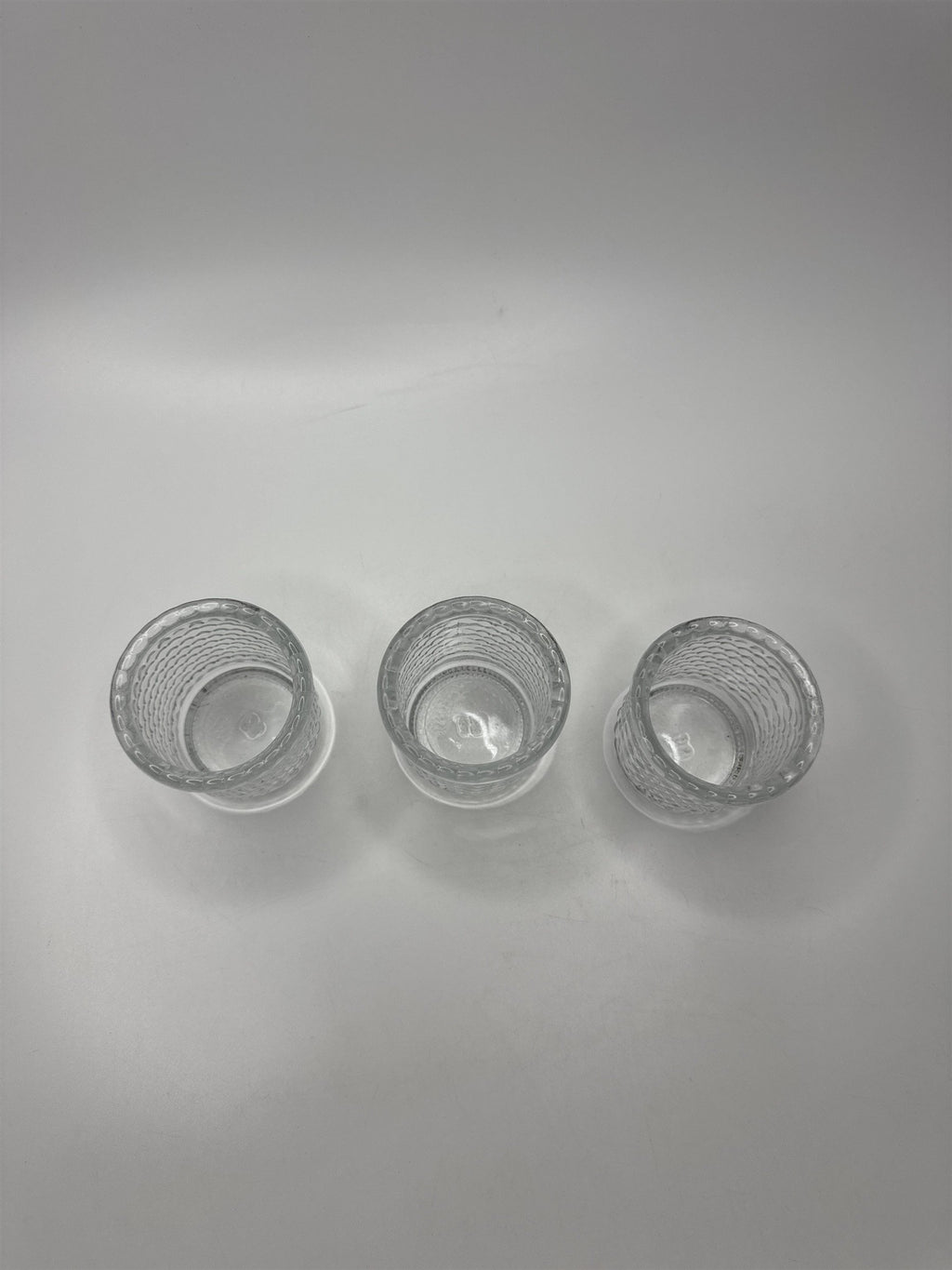 Set of 3 Vintage Clear Hobnail Bubble Votive Candle Toothpick Holders Knob Tea