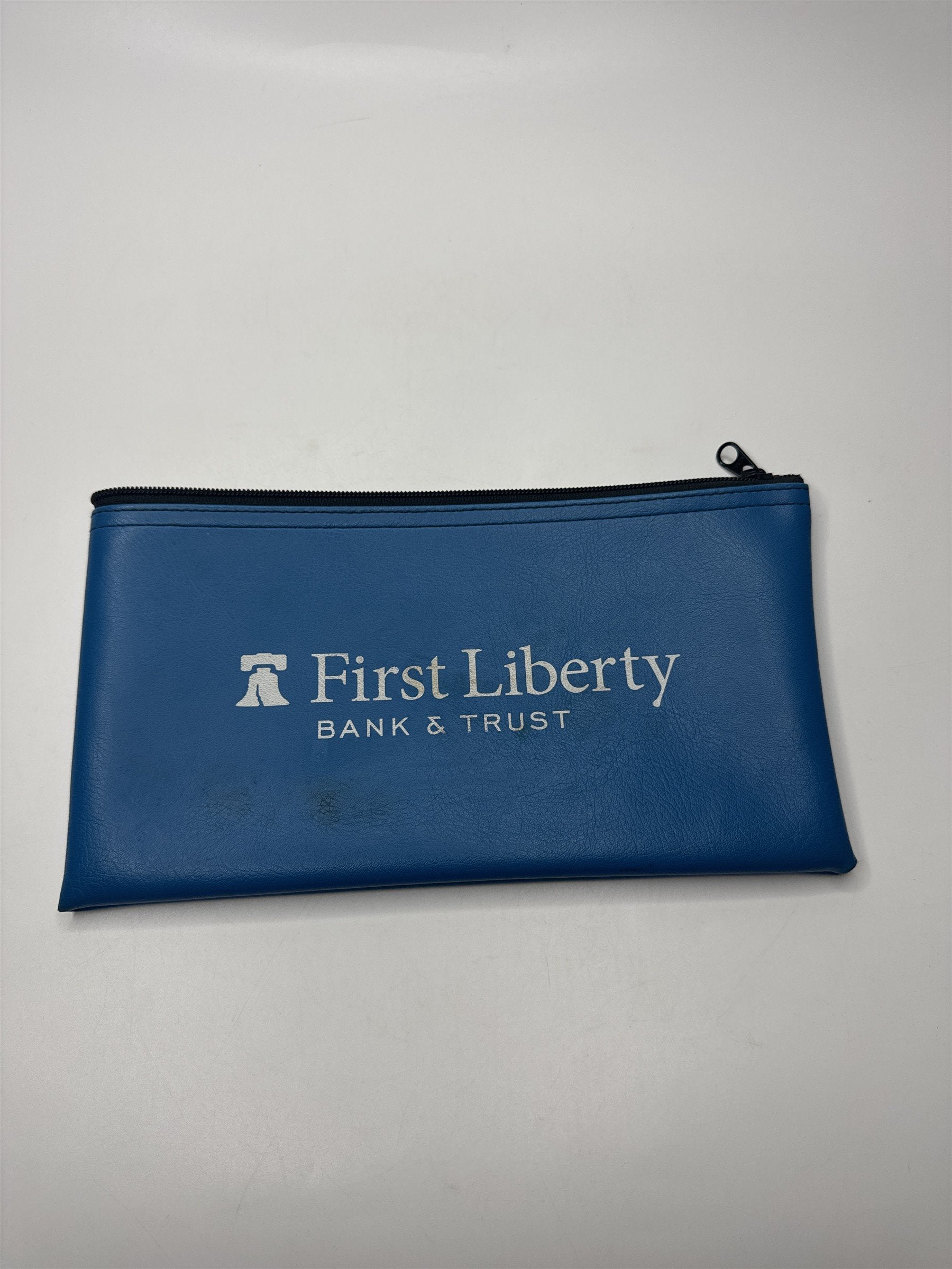 Vintage First Liberty Bank & Trust Zipper Money Bag Banking Deposit Bag