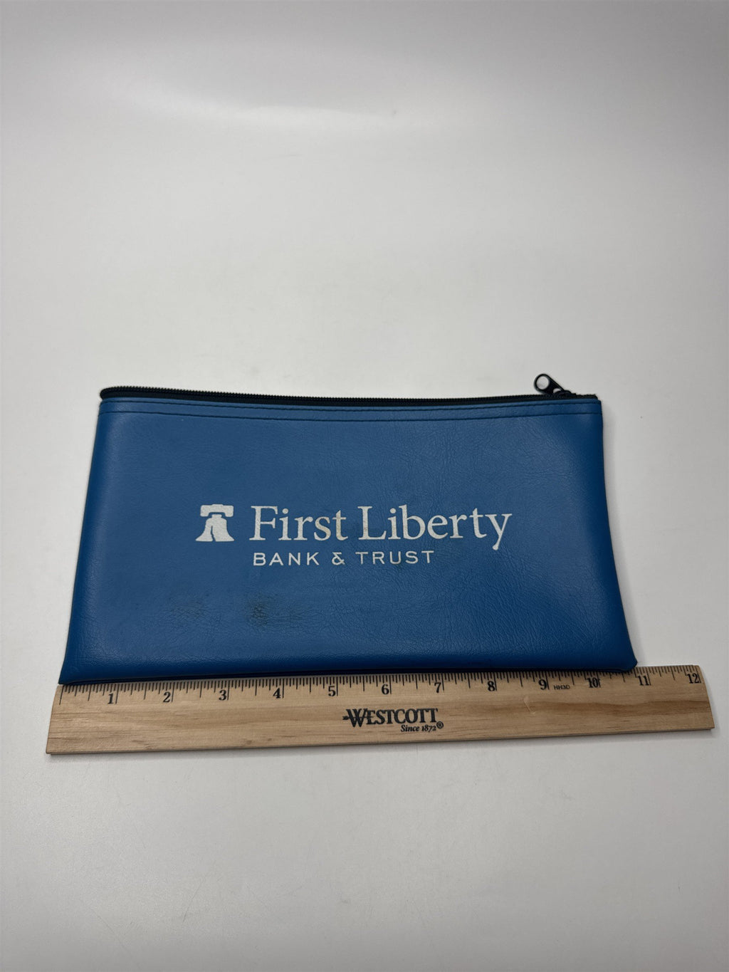 Vintage First Liberty Bank & Trust Zipper Money Bag Banking Deposit Bag