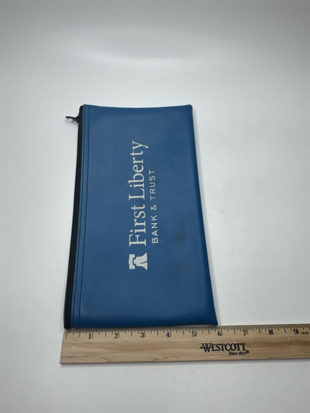 Vintage First Liberty Bank & Trust Zipper Money Bag Banking Deposit Bag