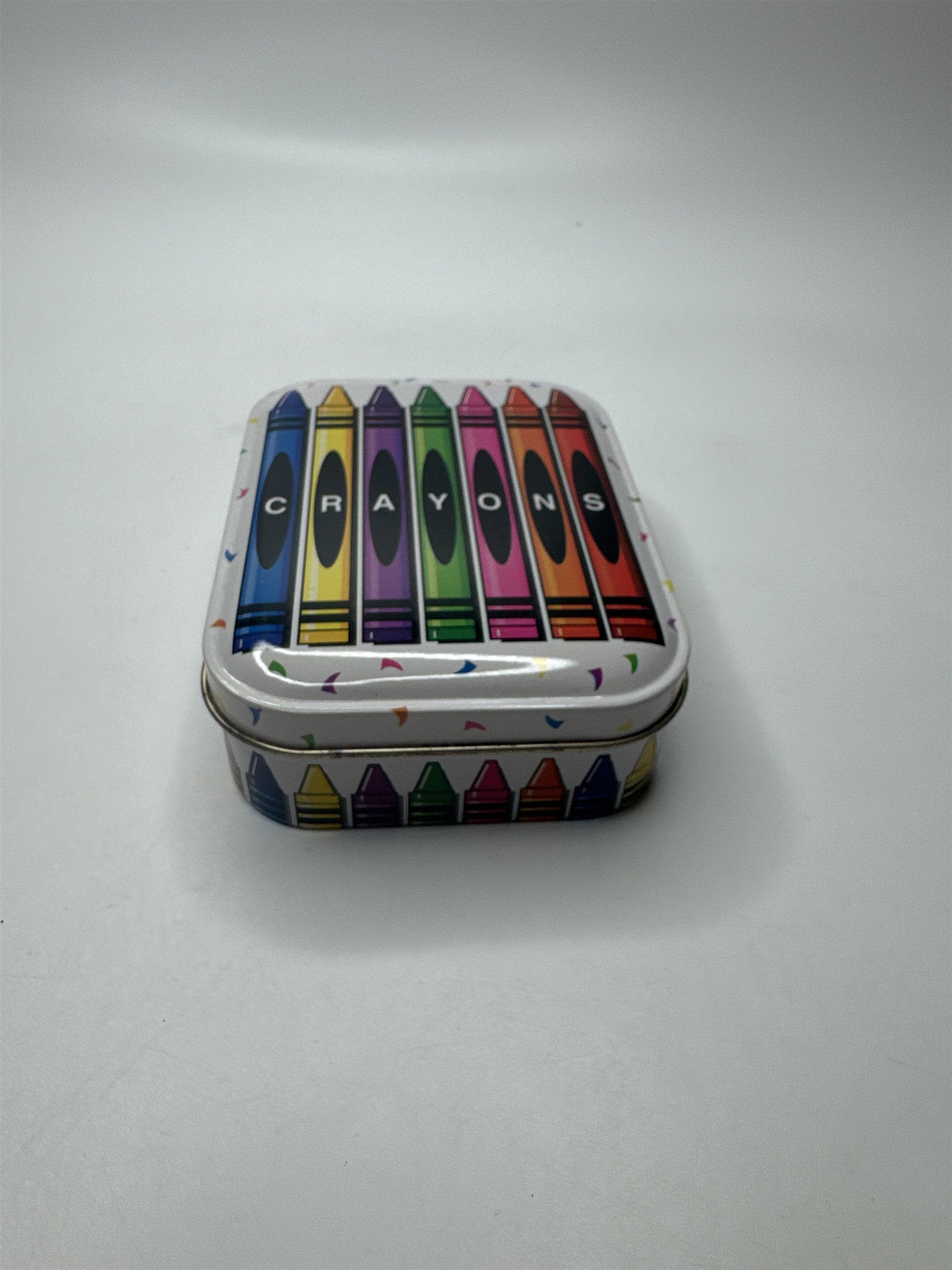 Vintage The Tin Box Company Party Crayons Multi-Colored Tin Crayon Toy Case