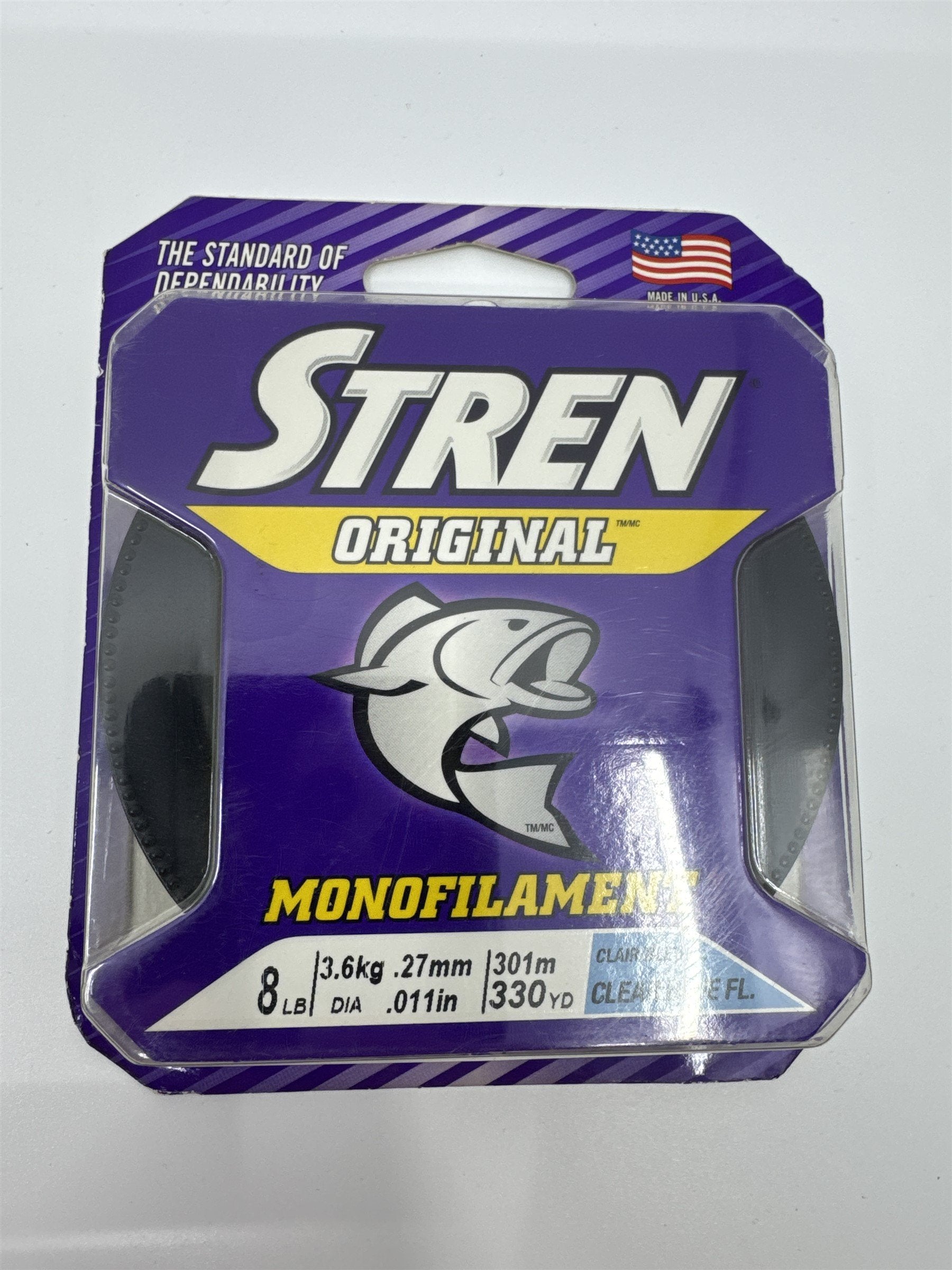 Set of 2 Stren Original Monofilament Clear Fishing Line 8 lb. 330 Yards