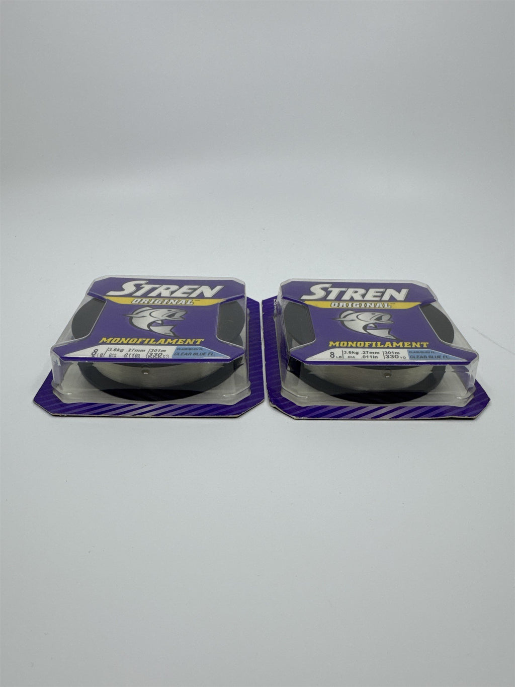Set of 2 Stren Original Monofilament Clear Fishing Line 8 lb. 330 Yards