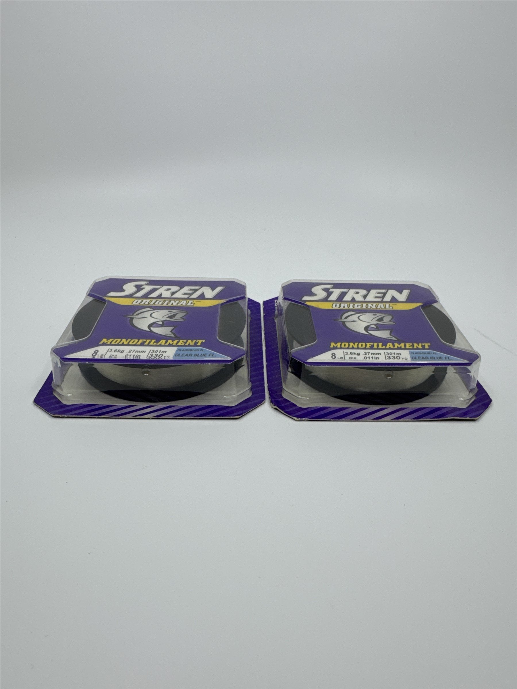 Set of 2 Stren Original Monofilament Clear Fishing Line 8 lb. 330 Yards