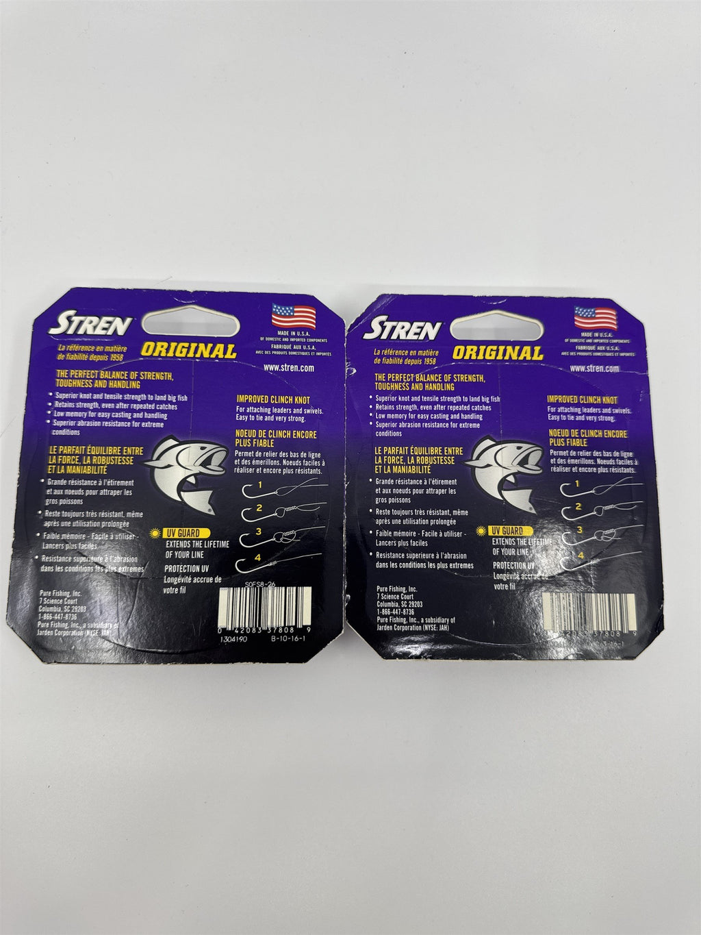 Set of 2 Stren Original Monofilament Clear Fishing Line 8 lb. 330 Yards