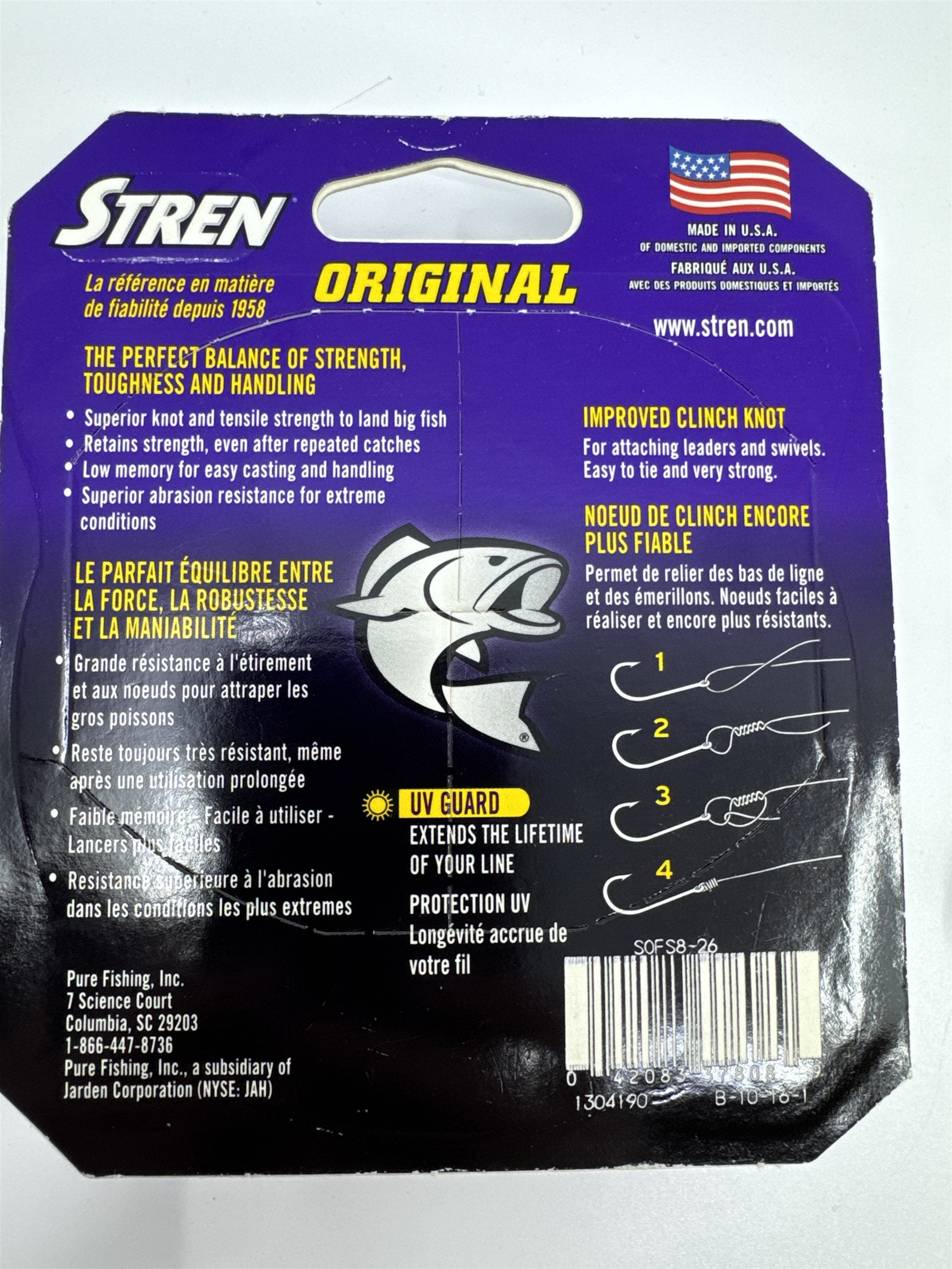 Set of 2 Stren Original Monofilament Clear Fishing Line 8 lb. 330 Yards