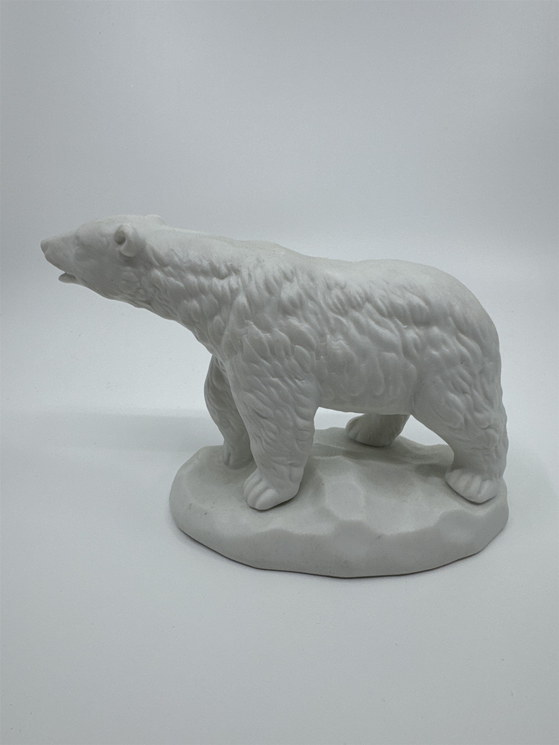 Vintage White Porcelain Polar Bear on Sheet of Ice/Iceberg
