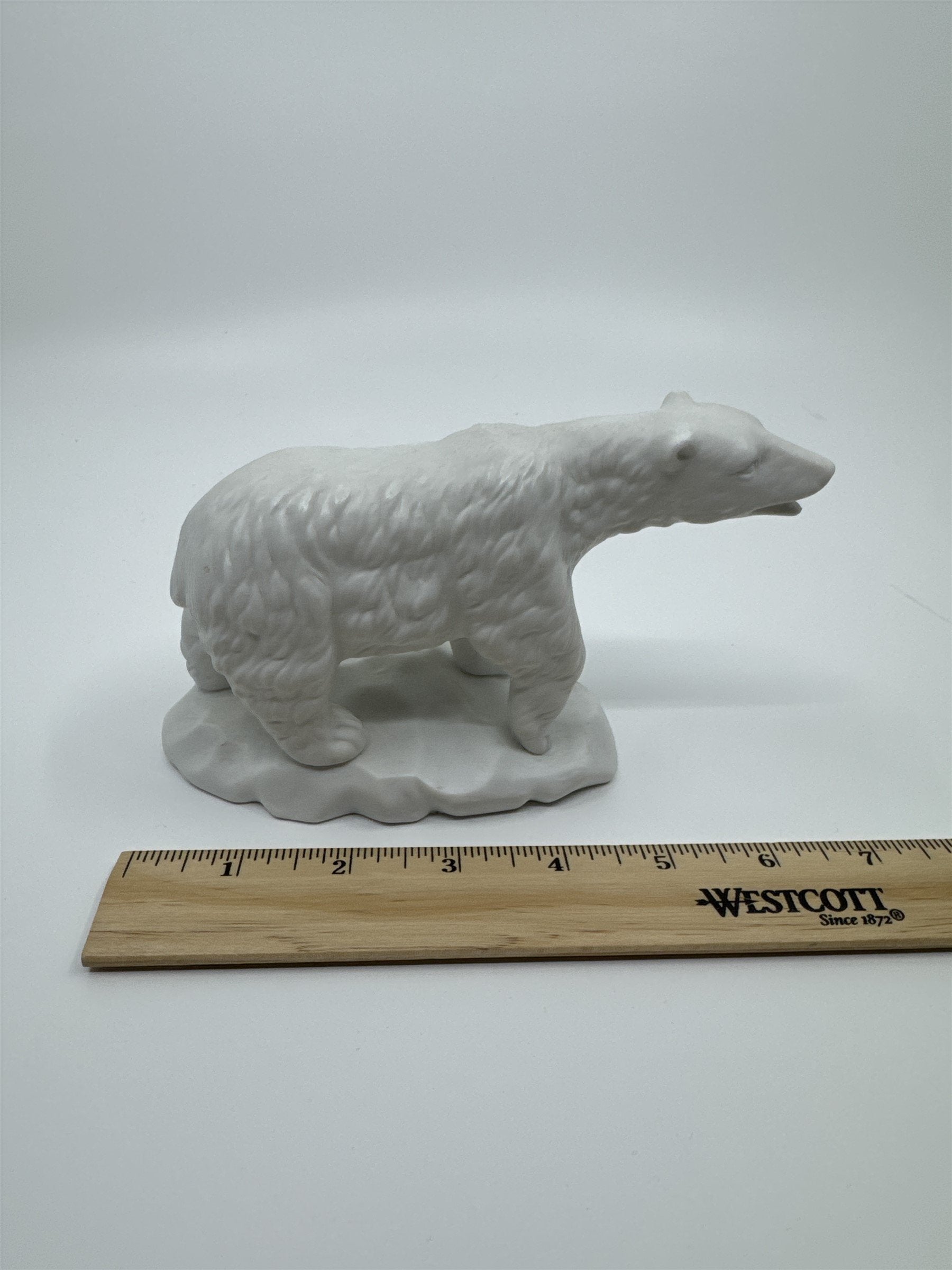 Vintage White Porcelain Polar Bear on Sheet of Ice/Iceberg
