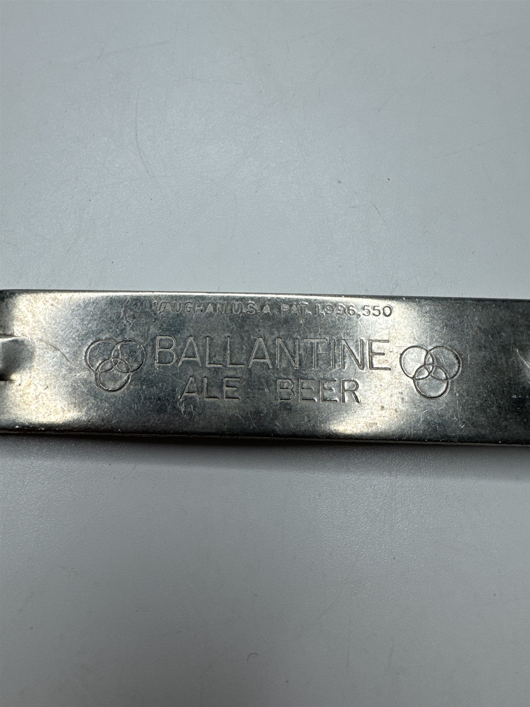 Vintage Ballantine Ale Beer Bottle Opener Metal Three Rings Vaughan USA