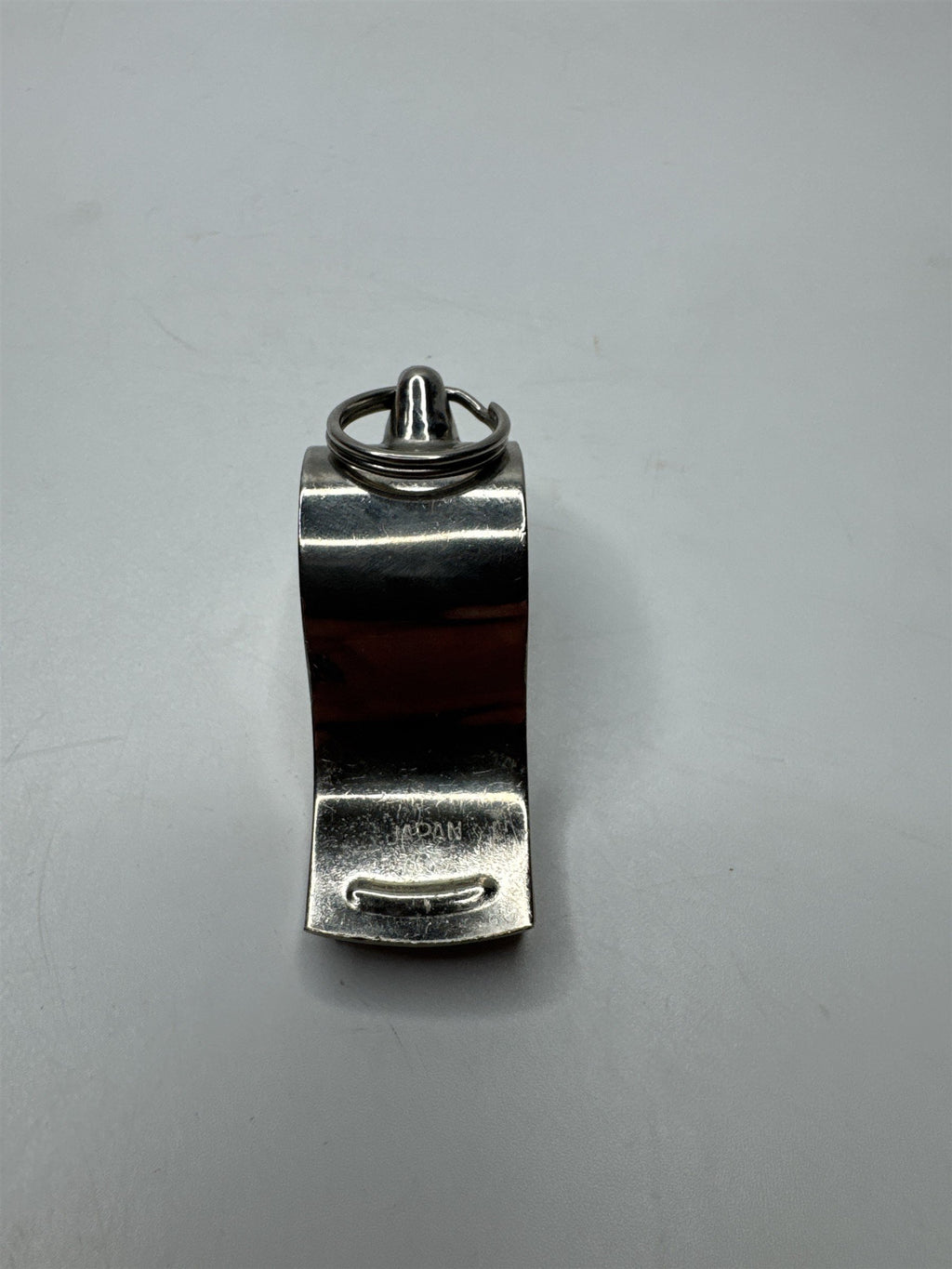 Vintage Noble Metal Toy Whistle Made in Japan WORKS /w Keyring