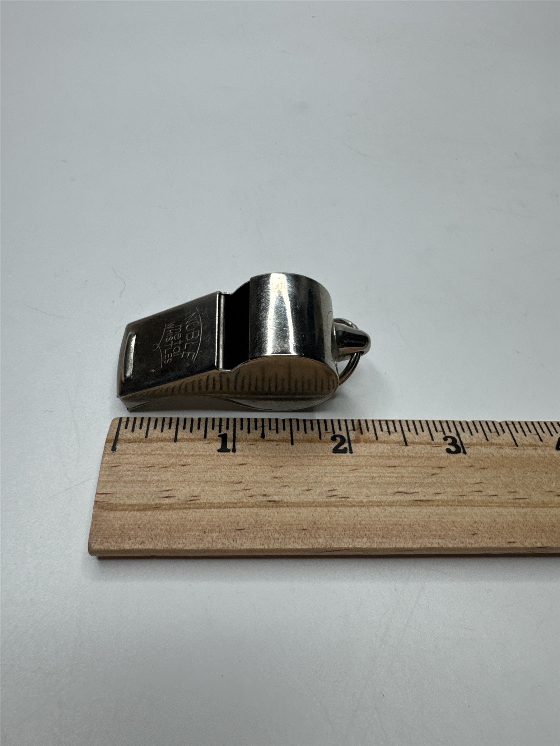 Vintage Noble Metal Toy Whistle Made in Japan WORKS /w Keyring