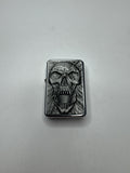 Vintage Screaming Vampire Skull Silver Toned Metal Flip Tock Flick Lighter