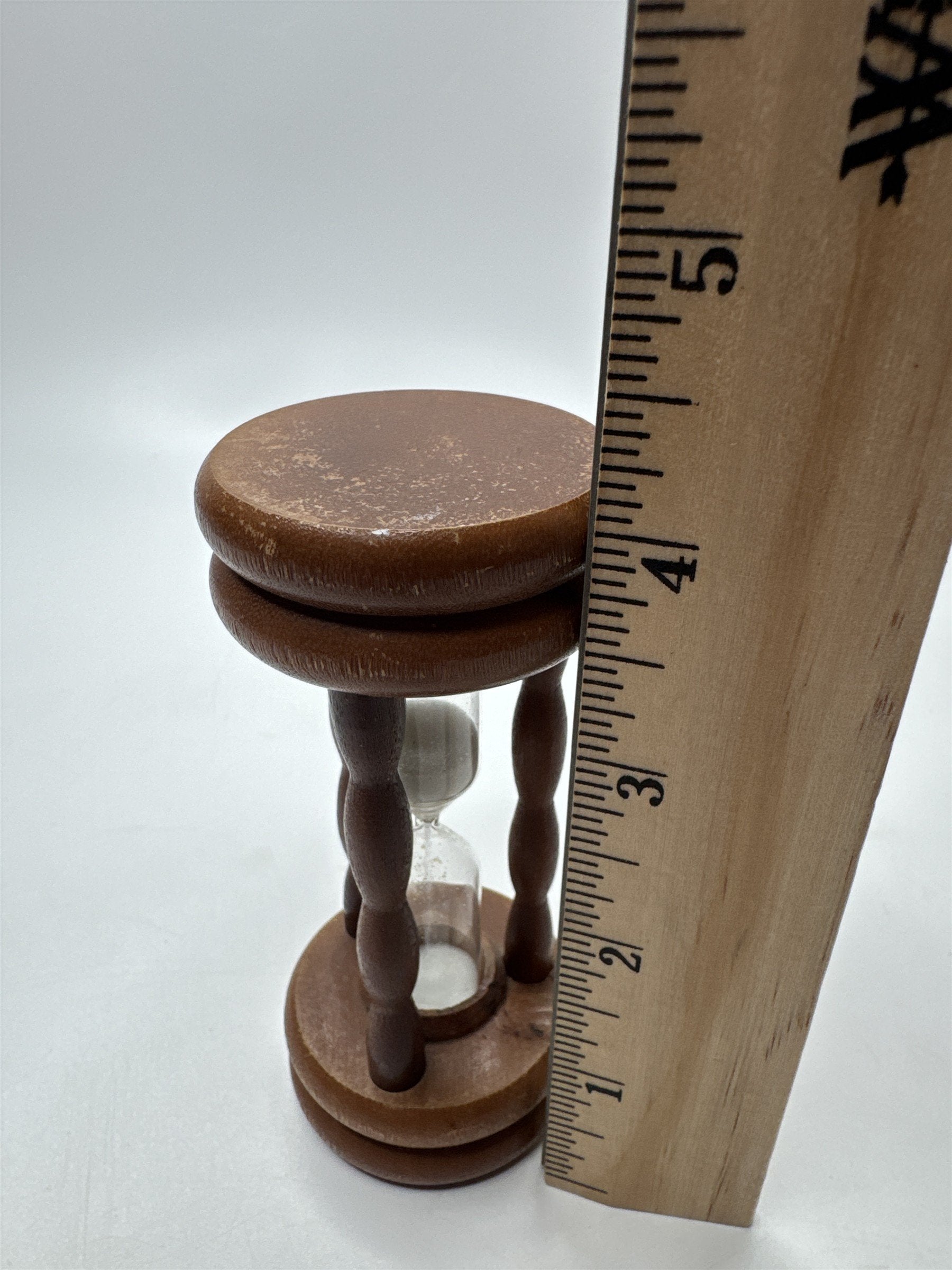 Vintage Lobeco Japan Small Wooden White Sand Filled Hour Glass Retro Gift MCM