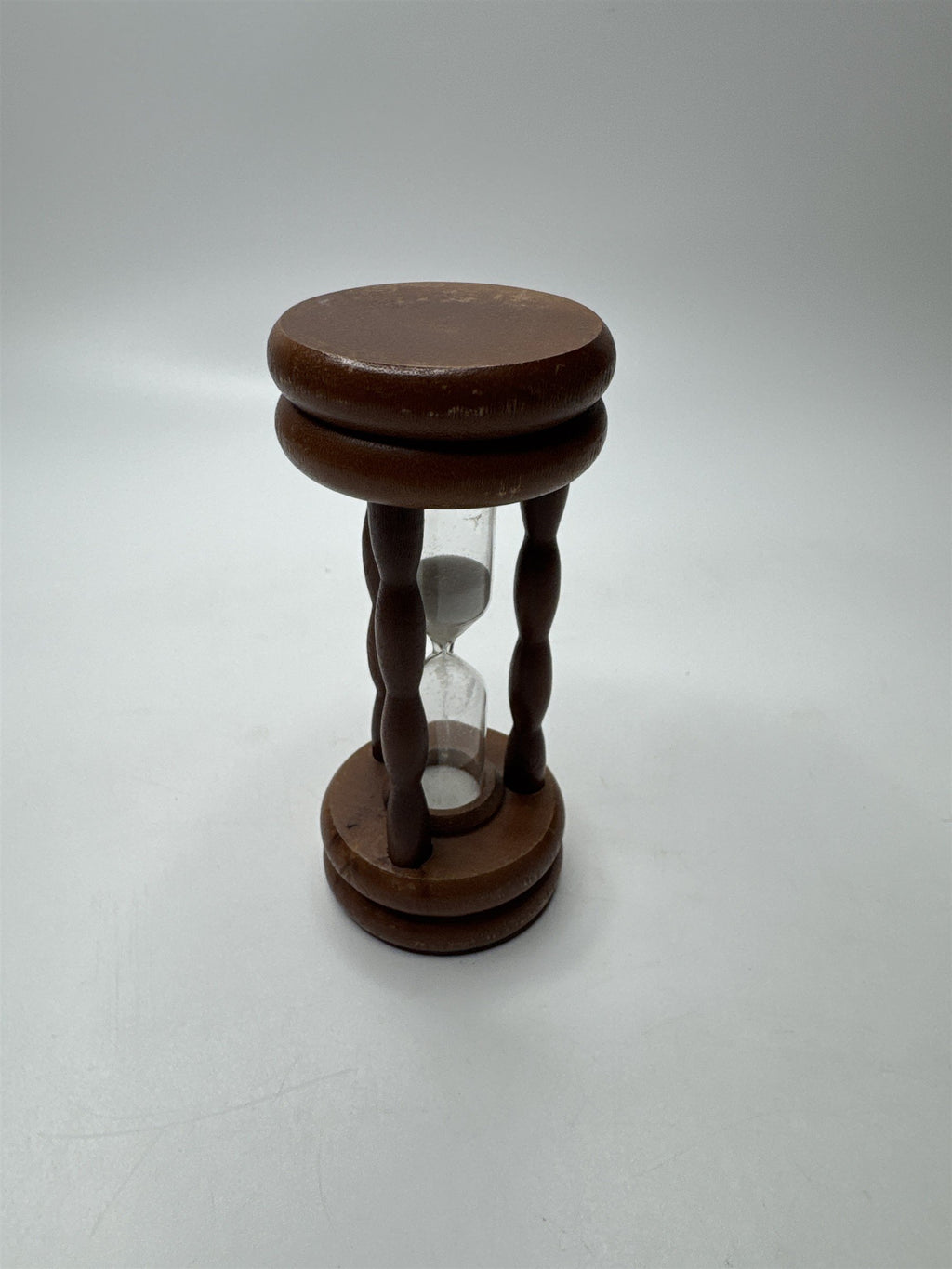 Vintage Lobeco Japan Small Wooden White Sand Filled Hour Glass Retro Gift MCM