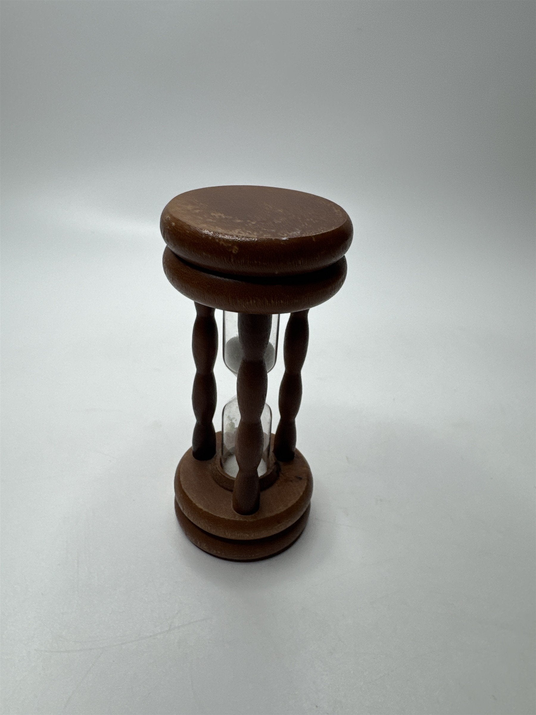 Vintage Lobeco Japan Small Wooden White Sand Filled Hour Glass Retro Gift MCM