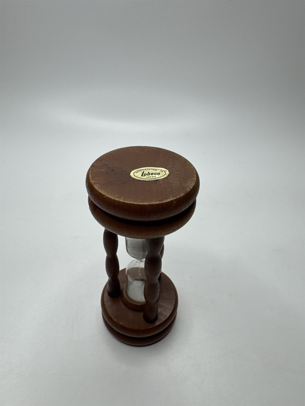 Vintage Lobeco Japan Small Wooden White Sand Filled Hour Glass Retro Gift MCM