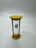 Vintage MCM Retro Yellow and White Plastic Hourglass Egg Timer Timekeeper Toy