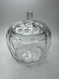 Vintage Dunkin Anchor Hocking Glass Pumpkin Jar /w Lid Candy Dish Cookie Jar