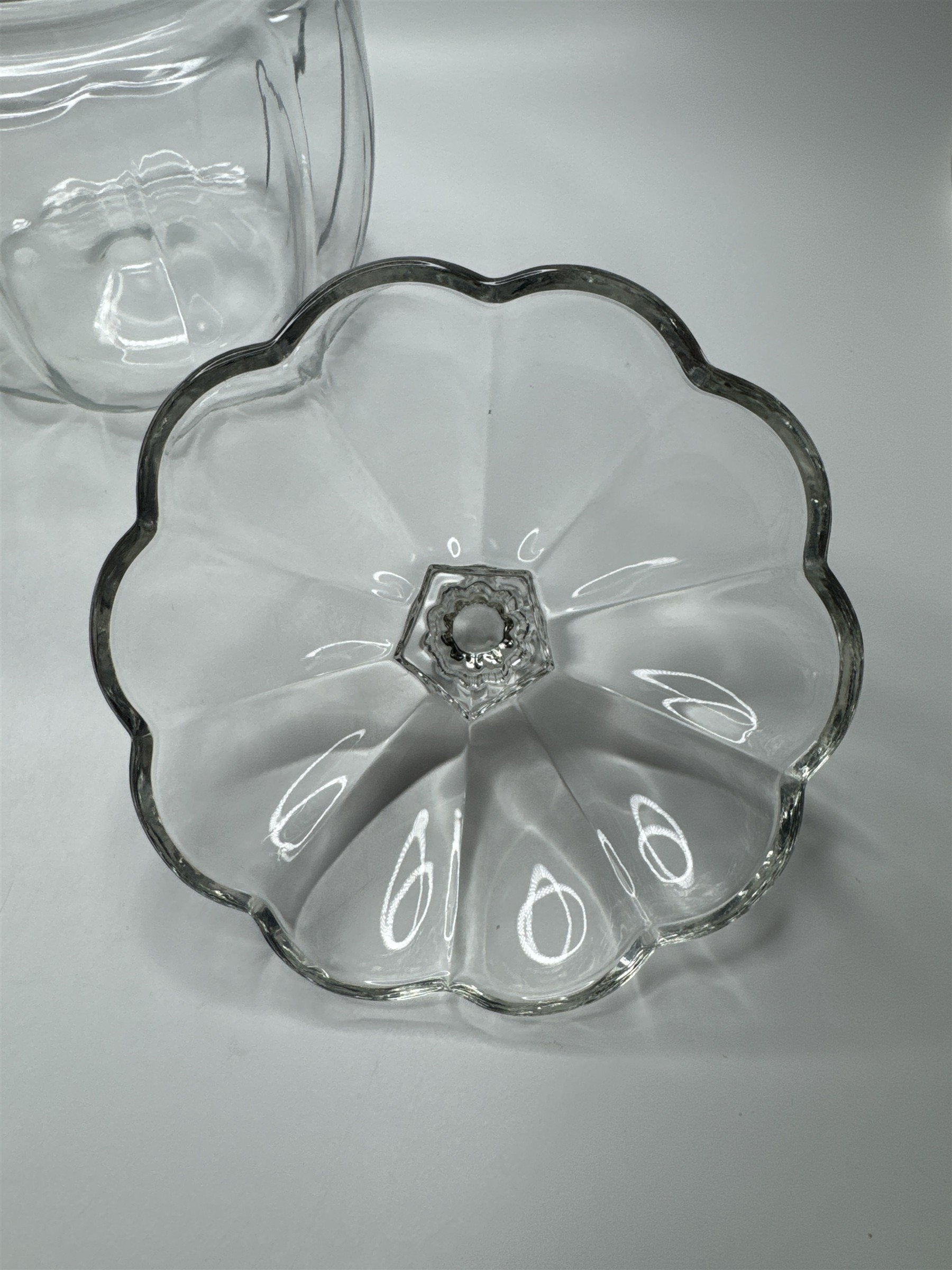 Vintage Dunkin Anchor Hocking Glass Pumpkin Jar /w Lid Candy Dish Cookie Jar