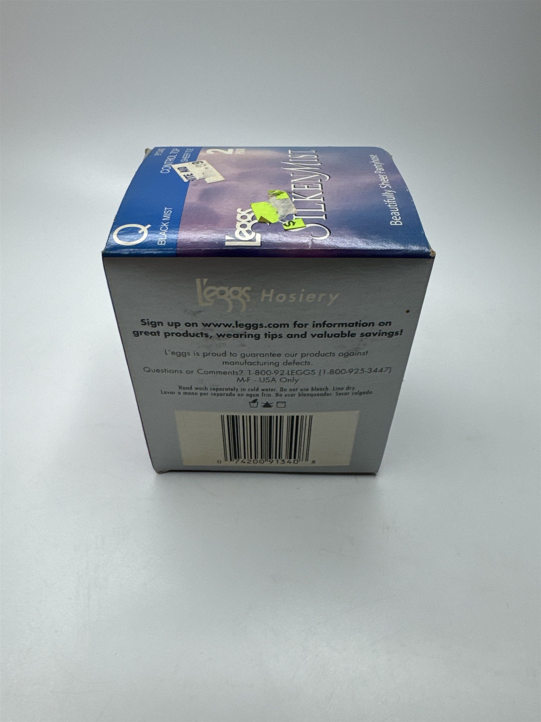 L'eggs Size Q Sheer Panty Sheer Vintage Pantyhose Black Mist Sheer Toe #91340