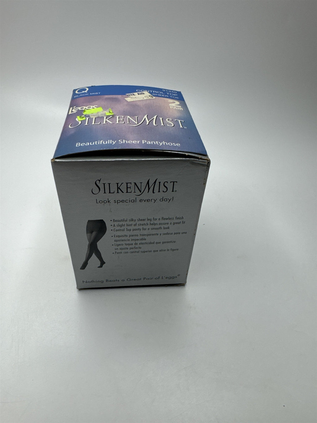 L'eggs Size Q Sheer Panty Sheer Vintage Pantyhose Black Mist Sheer Toe #91340