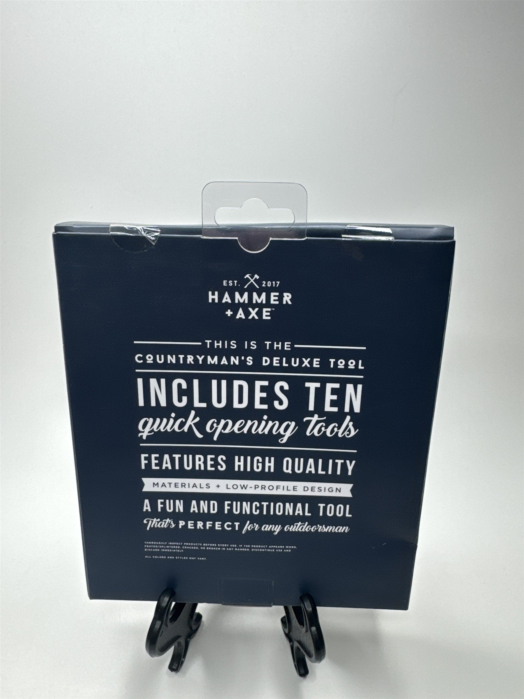 Hammer & Axe Brand Countryman's Deluxe Tool Features 10 Quick-Opening Tools Gift