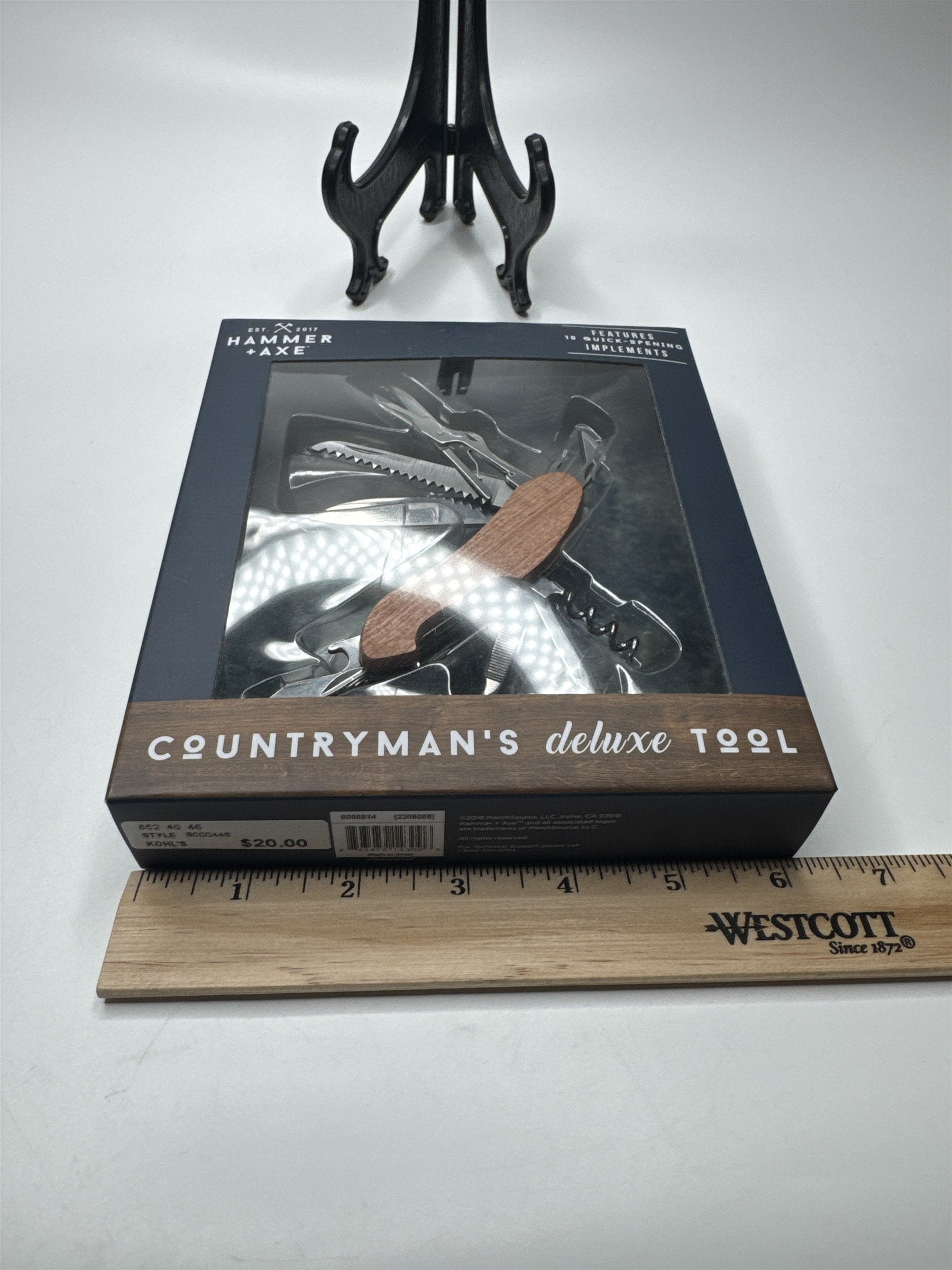Hammer & Axe Brand Countryman's Deluxe Tool Features 10 Quick-Opening Tools Gift