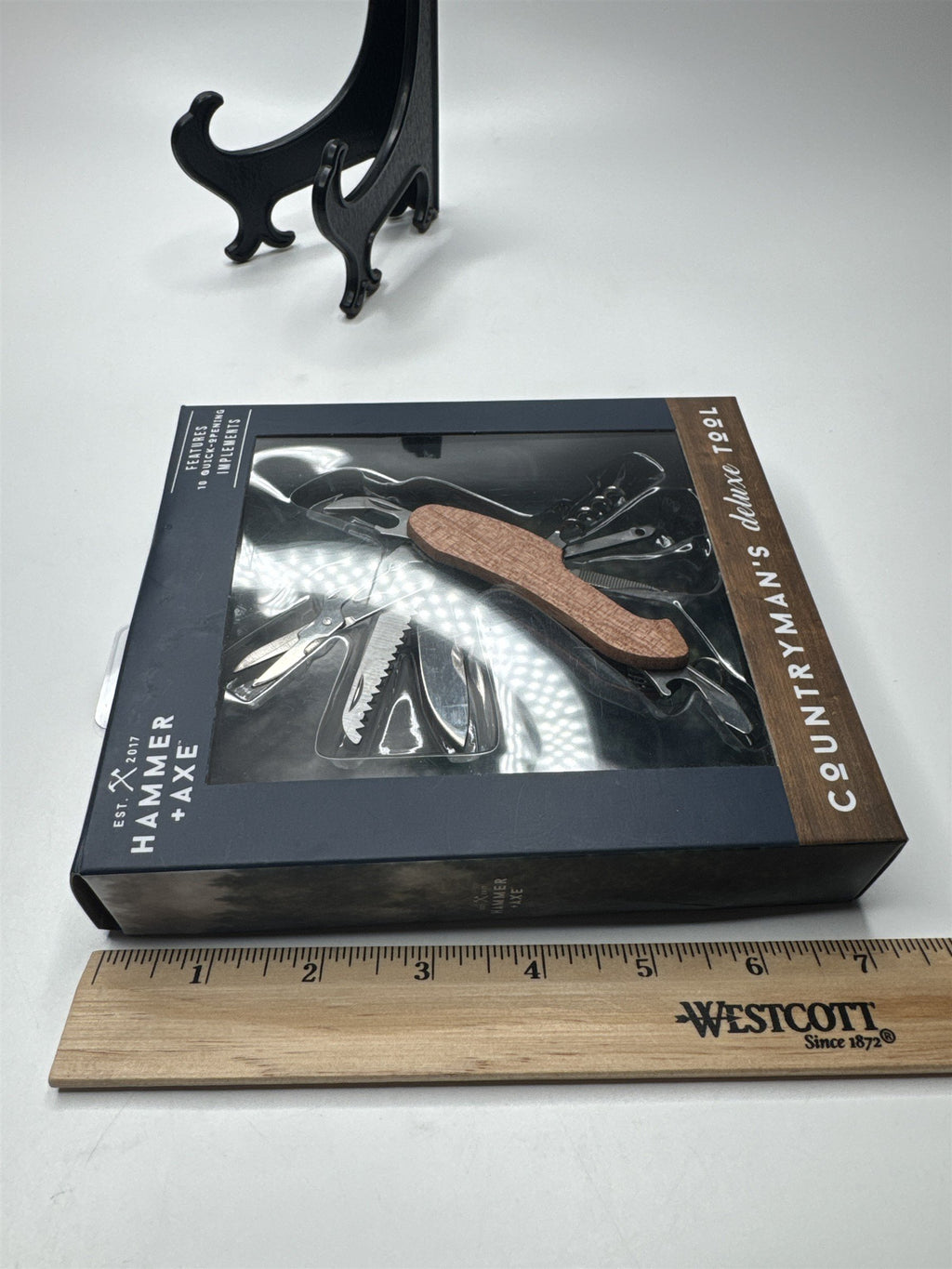Hammer & Axe Brand Countryman's Deluxe Tool Features 10 Quick-Opening Tools Gift