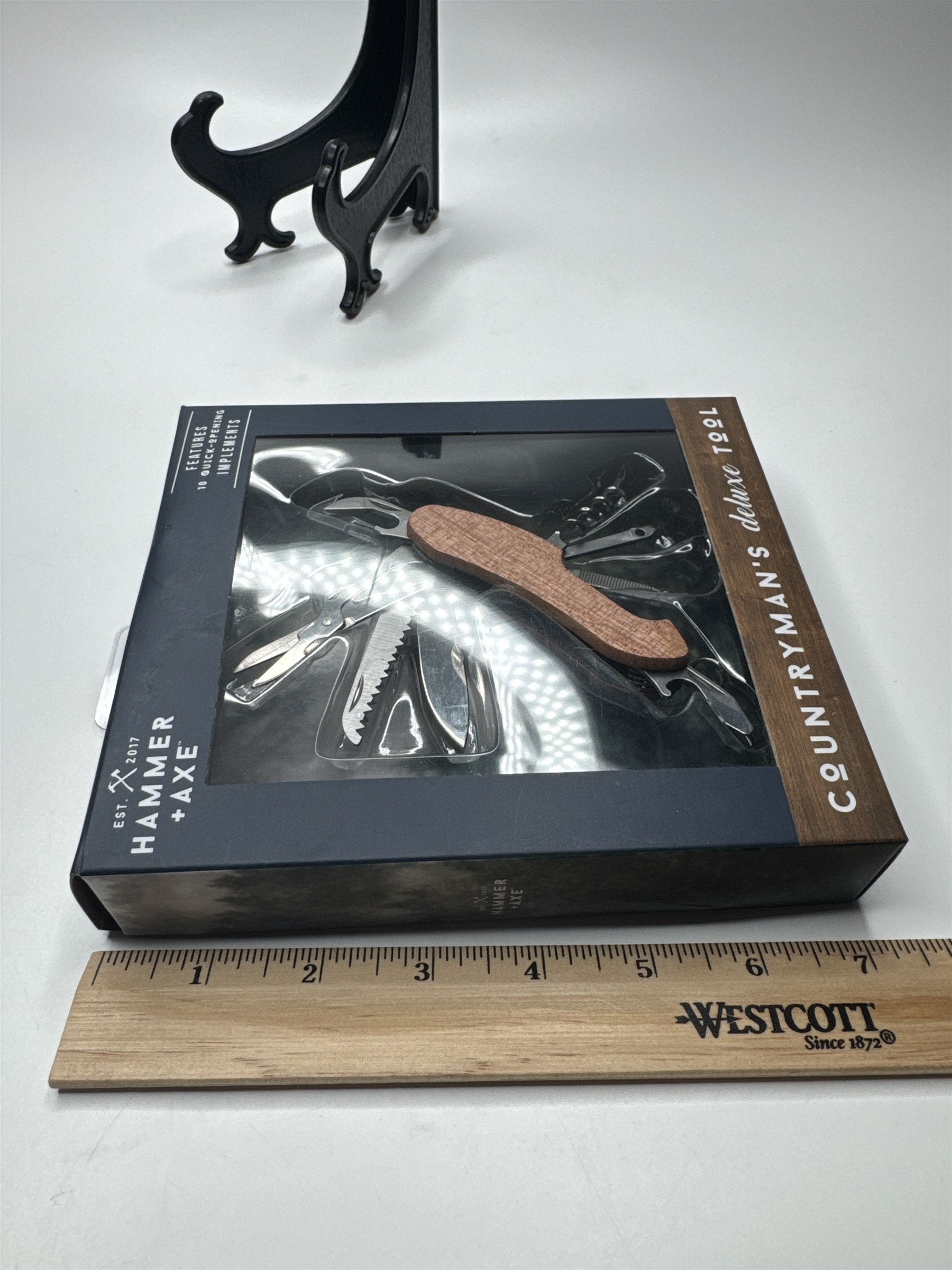 Hammer & Axe Brand Countryman's Deluxe Tool Features 10 Quick-Opening Tools Gift