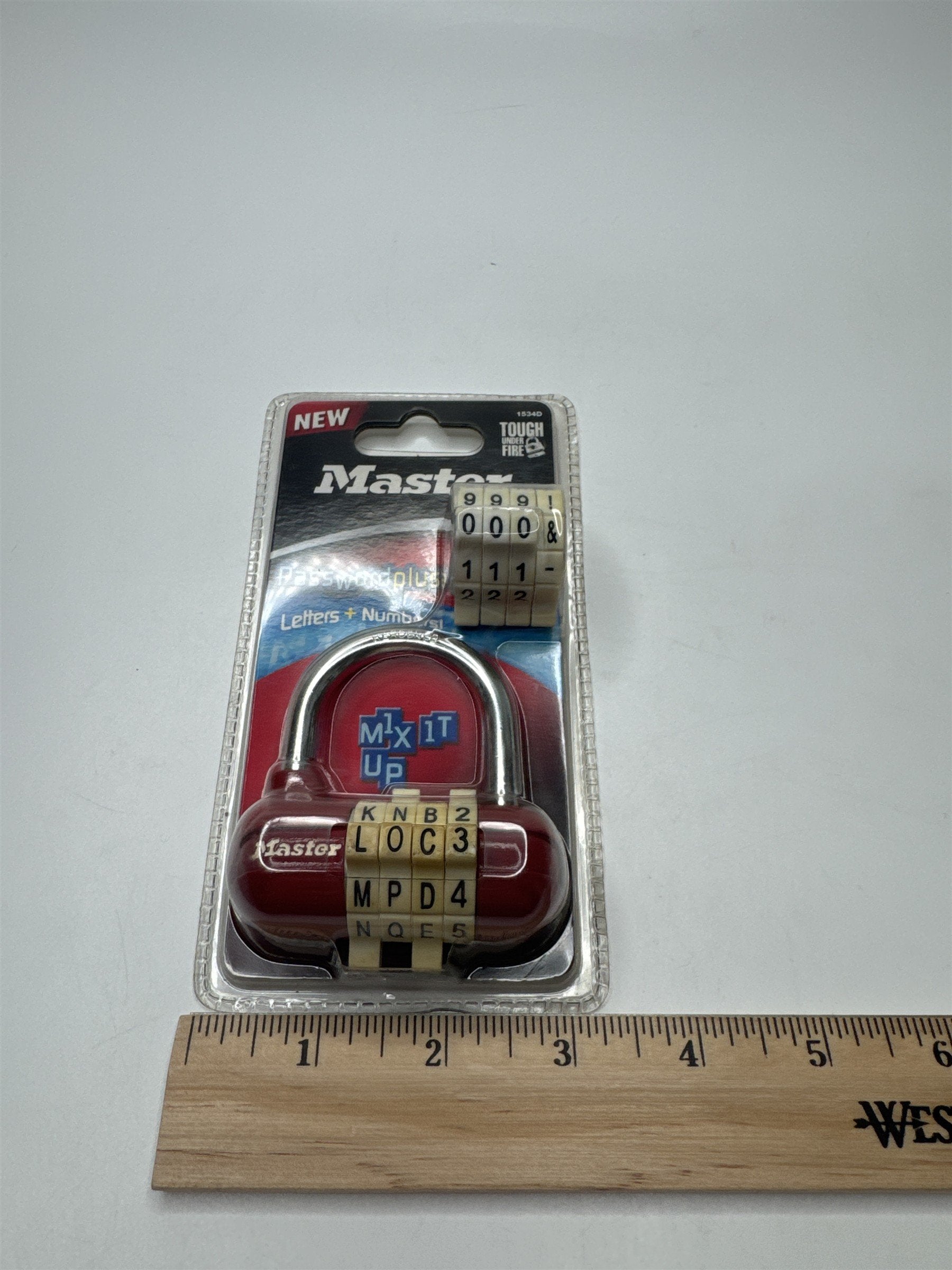 Master Lock Tough Under Fire Password Plus Letters & Numbers 1534D 2-1/2" Lock