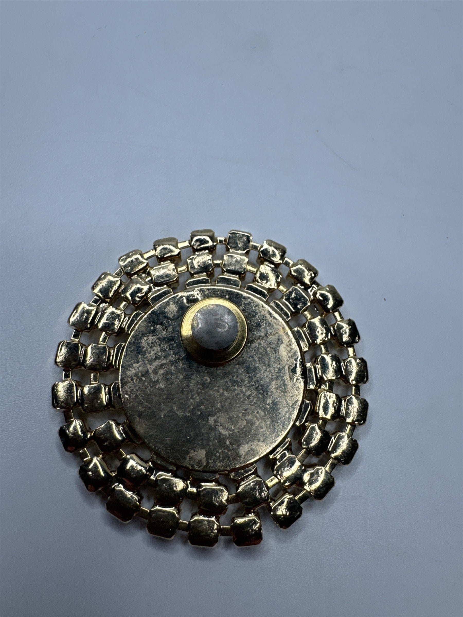 Vintage Mary Kay Pin Rhinestone Brooch /w Three Rows of Gems Consultant Pin