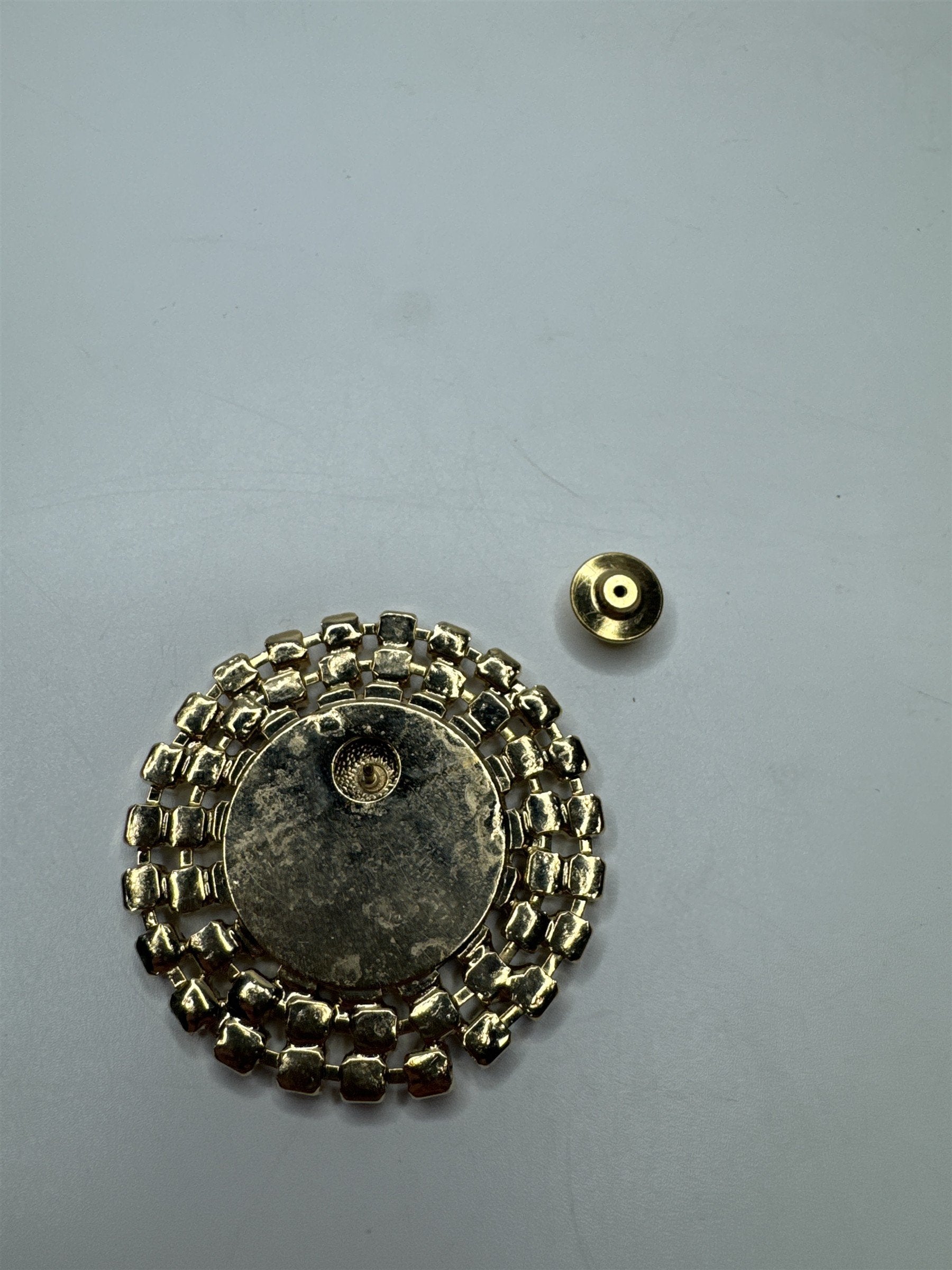 Vintage Mary Kay Pin Rhinestone Brooch /w Three Rows of Gems Consultant Pin