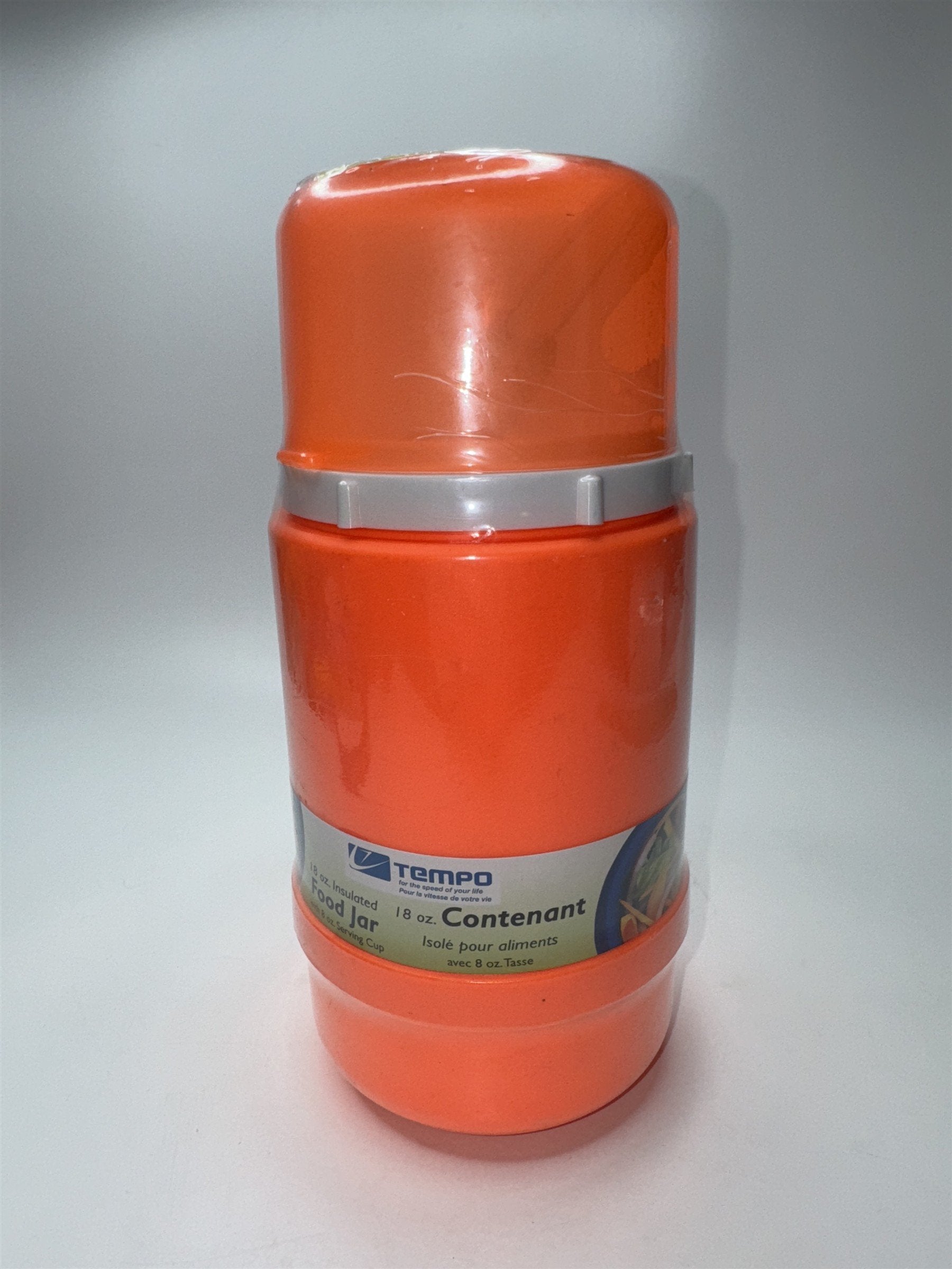 Vintage Orange Tempo 18 OZ Insulated Food Jar/Thermos with 8 OZ Serving Cup