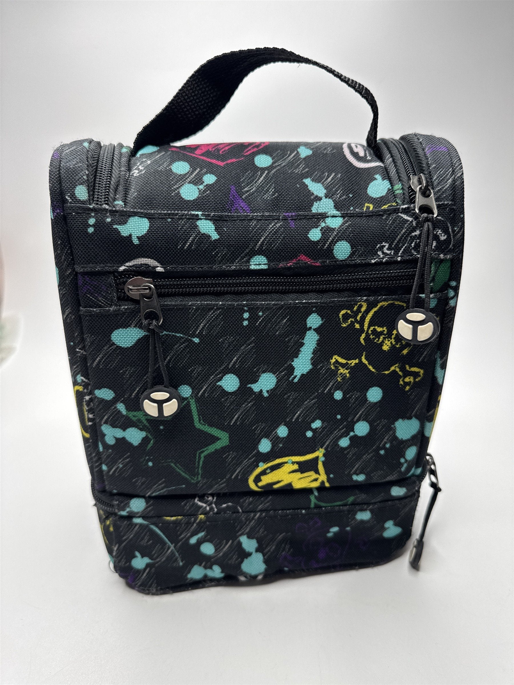 Yak Pak Lunch Bag/Box Multicolored With Hearts and Skulls