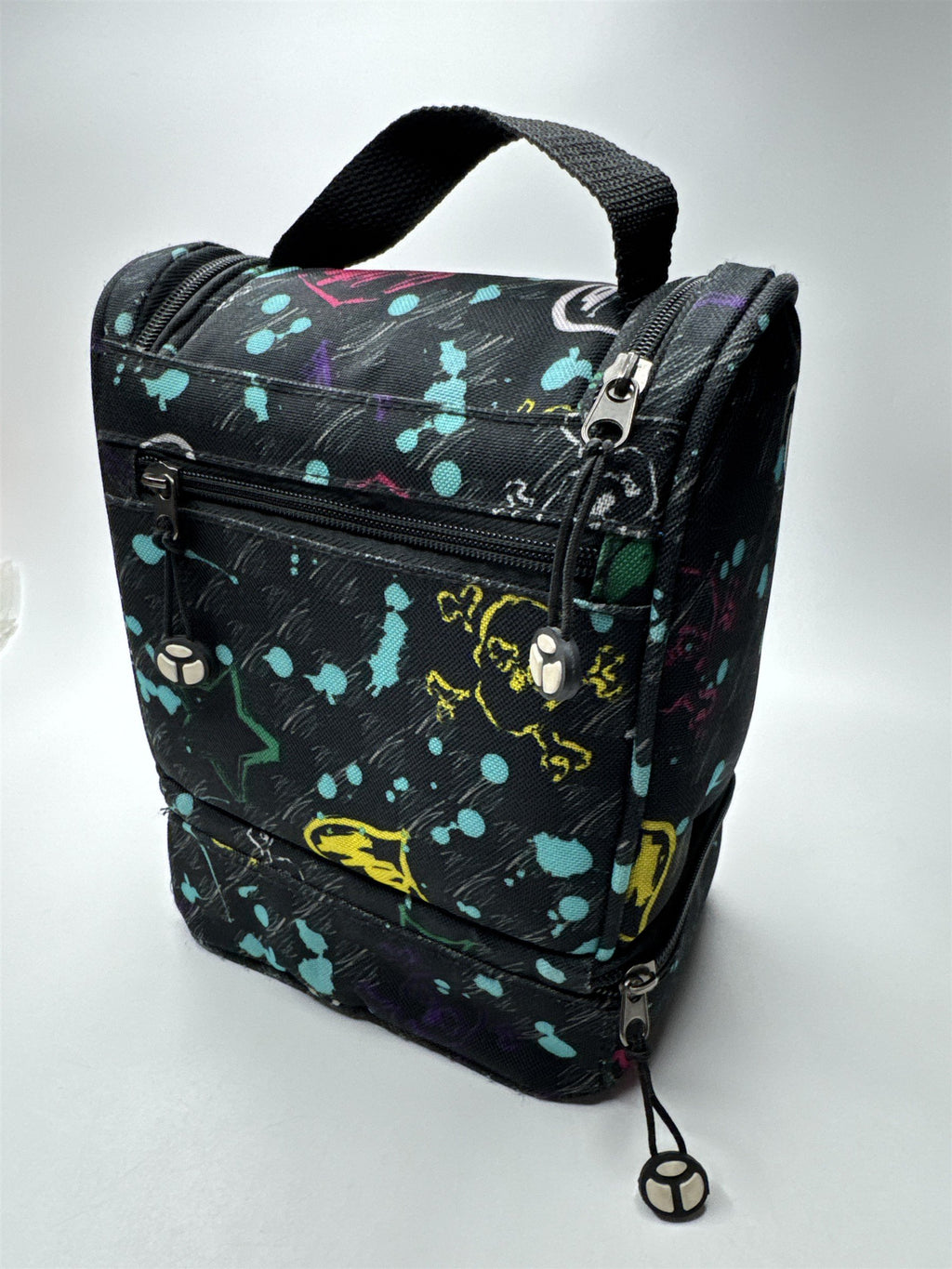 Yak Pak Lunch Bag/Box Multicolored With Hearts and Skulls