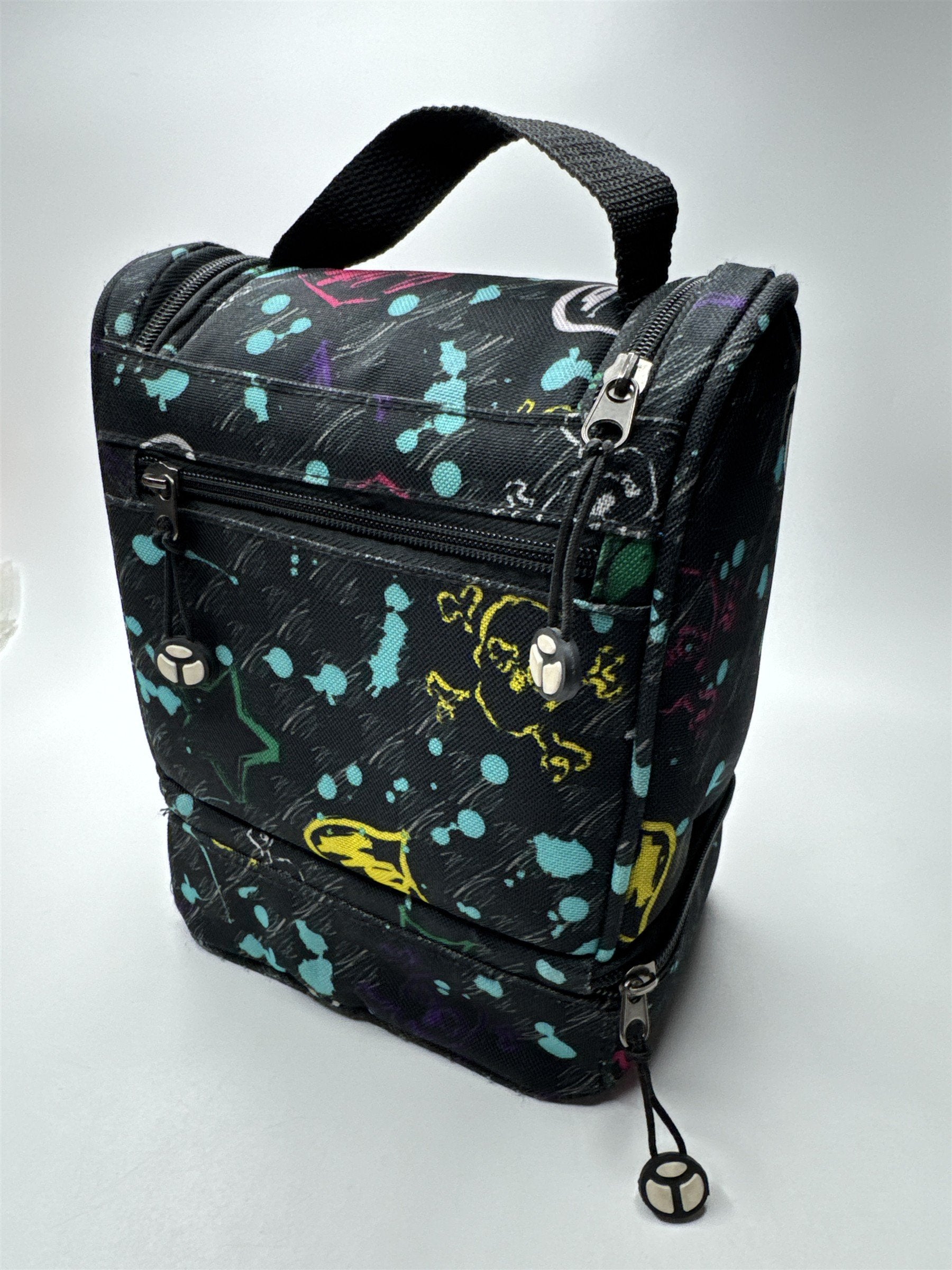 Yak Pak Lunch Bag/Box Multicolored With Hearts and Skulls