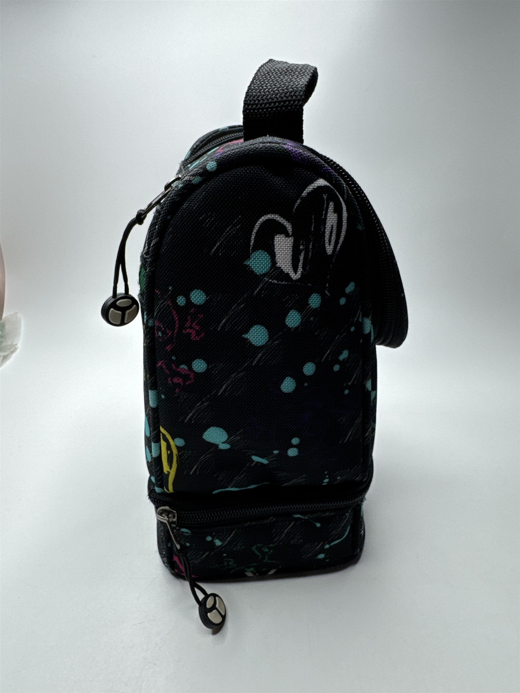 Yak Pak Lunch Bag/Box Multicolored With Hearts and Skulls