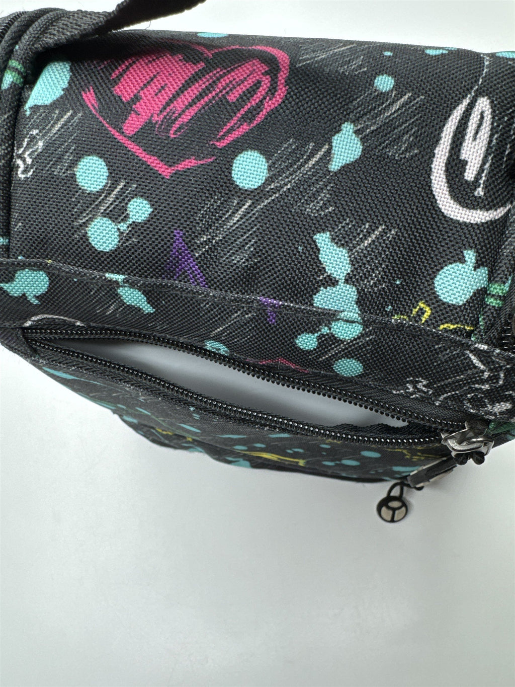 Yak Pak Lunch Bag/Box Multicolored With Hearts and Skulls