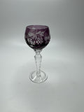 Bohemian Dark Purple Cut to Clean Crystal Grape & Flowers Crystal Clear Cordial
