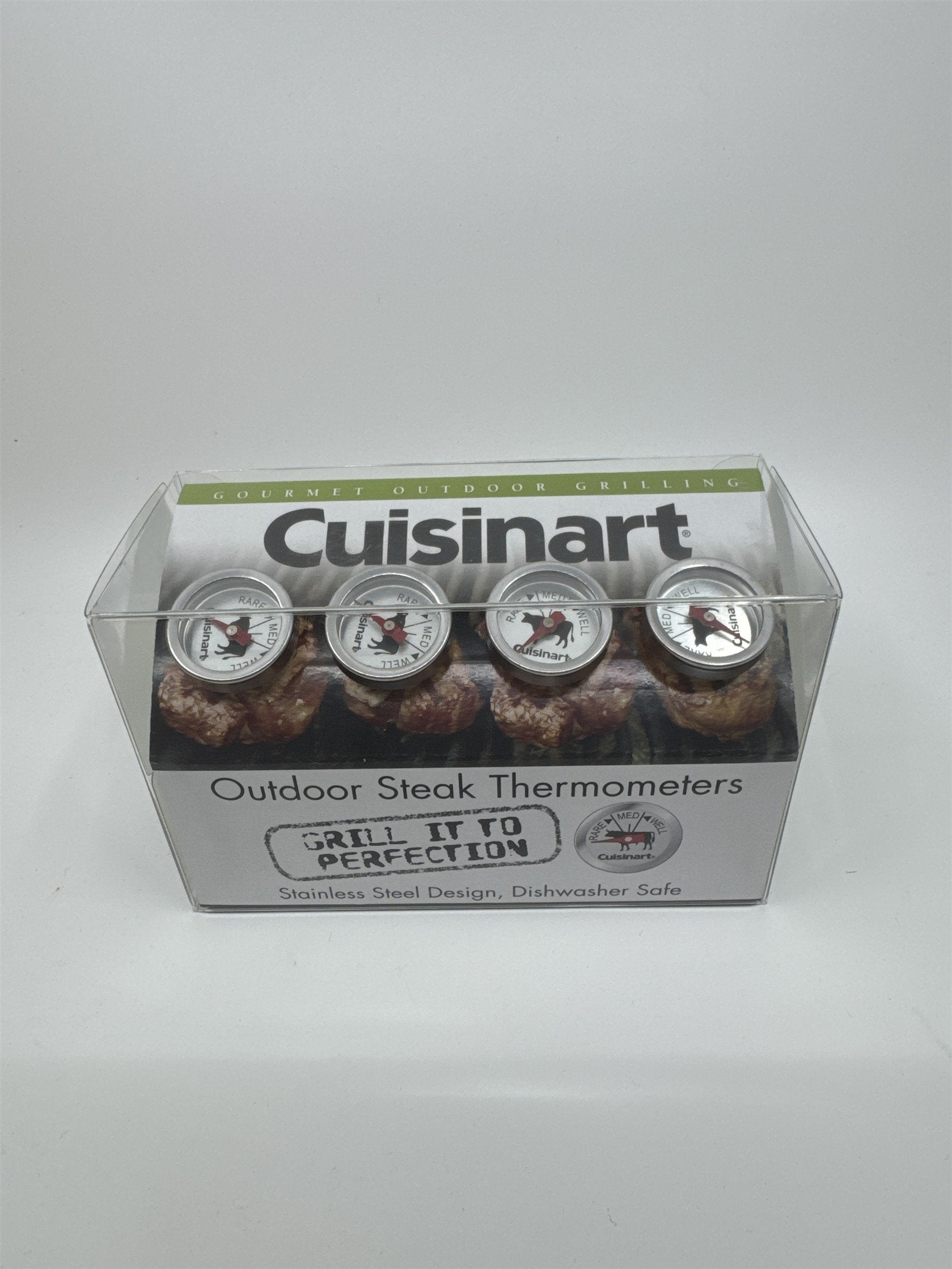 Set of 4 Cuisinart Gourmet Outdoor Grilling Stainless Steel Thermometers