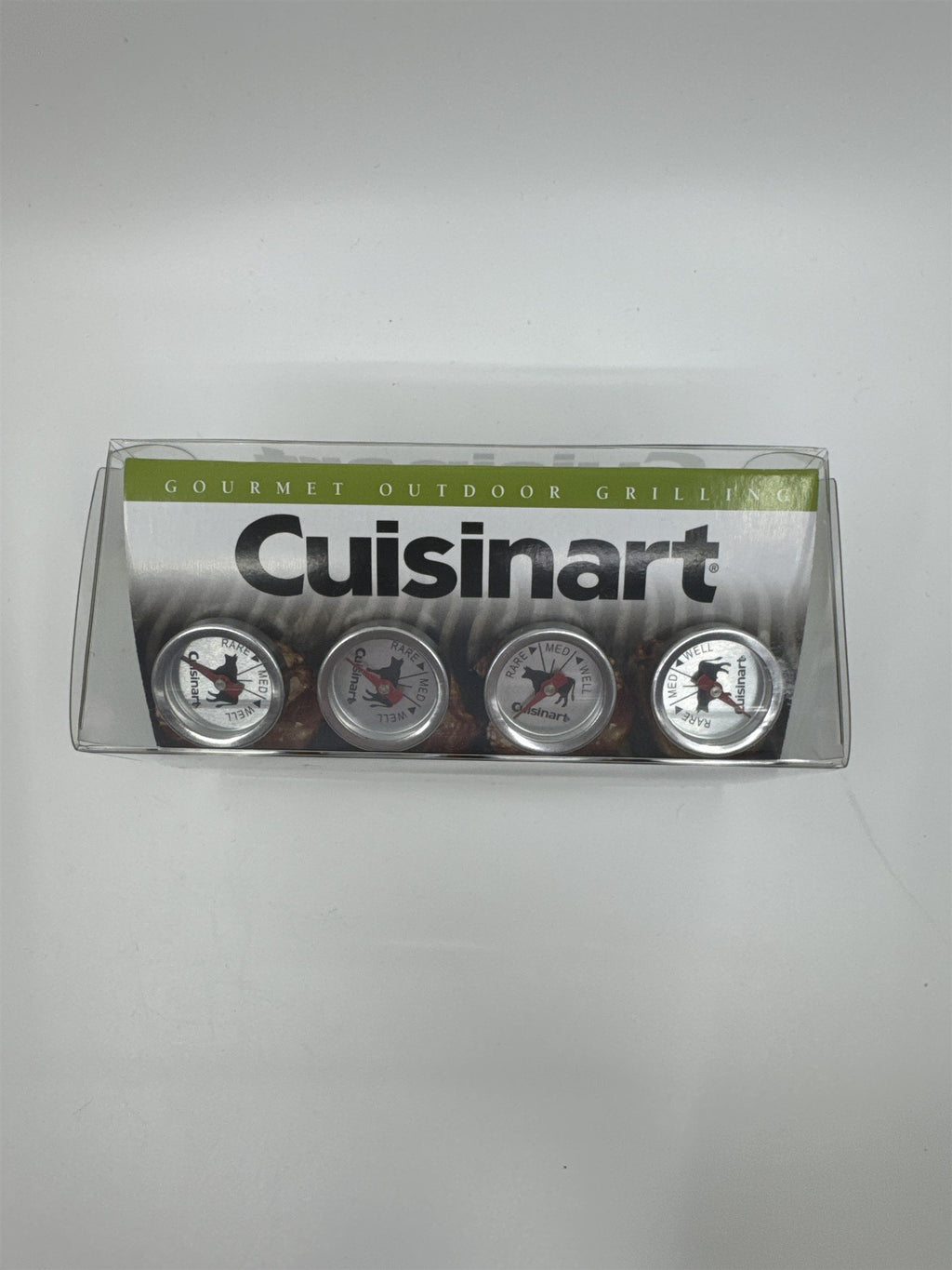 Set of 4 Cuisinart Gourmet Outdoor Grilling Stainless Steel Thermometers